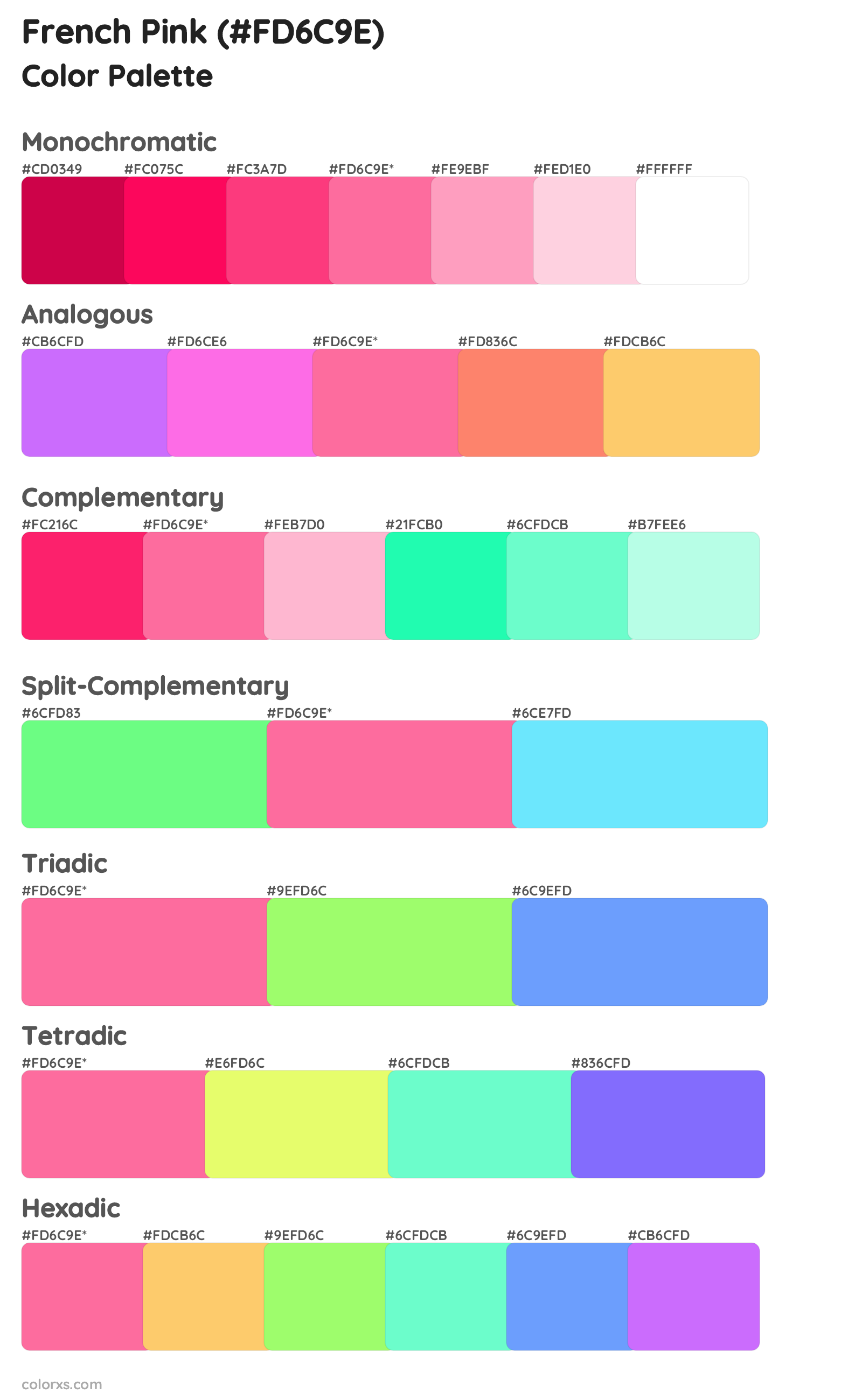 French Pink Color Scheme Palettes