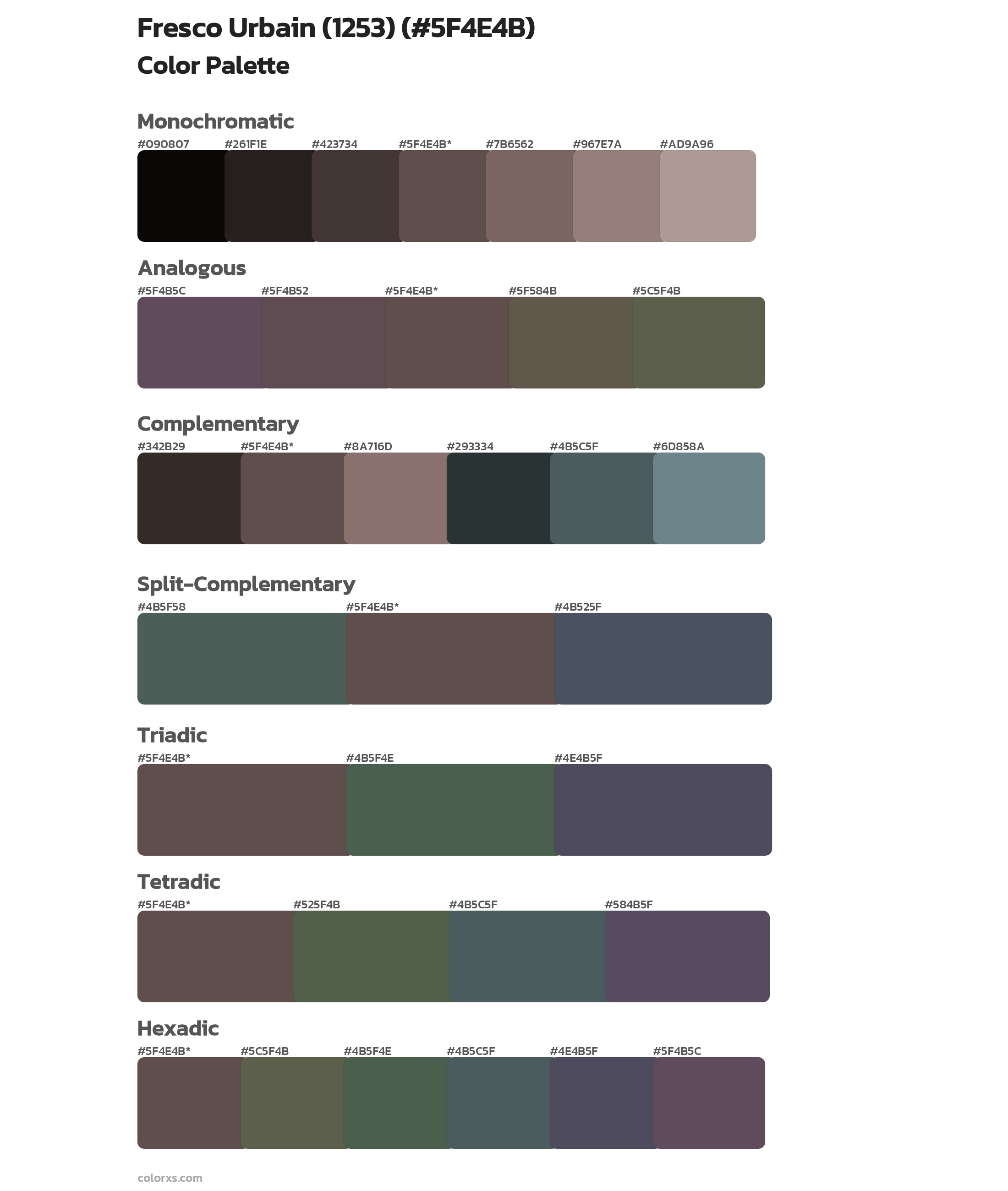 Fresco Urbain (1253) Color Scheme Palettes