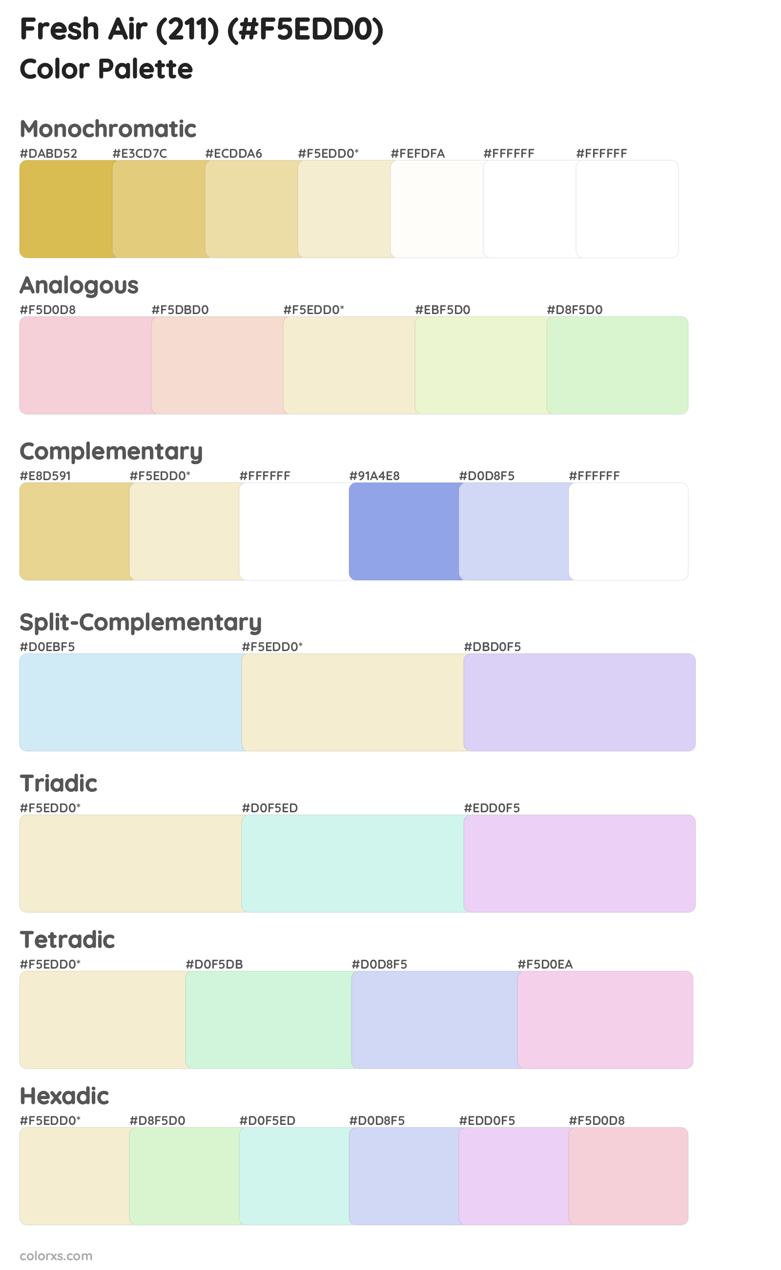 Fresh Air (211) Color Scheme Palettes