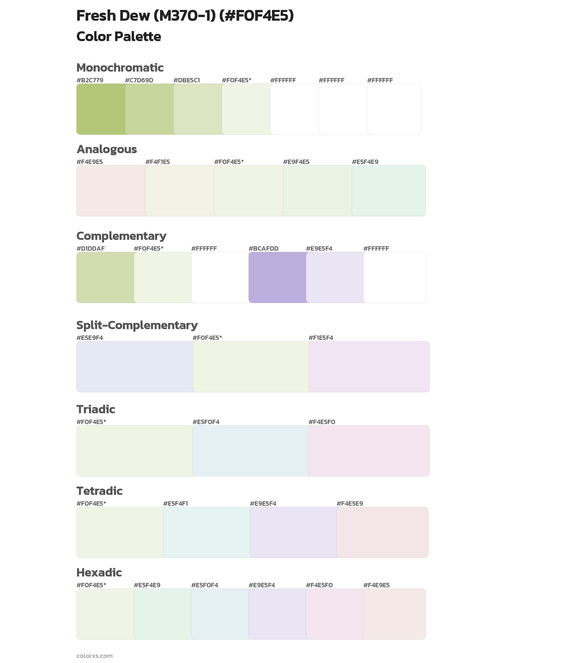 Fresh Dew (M370-1) Color Scheme Palettes