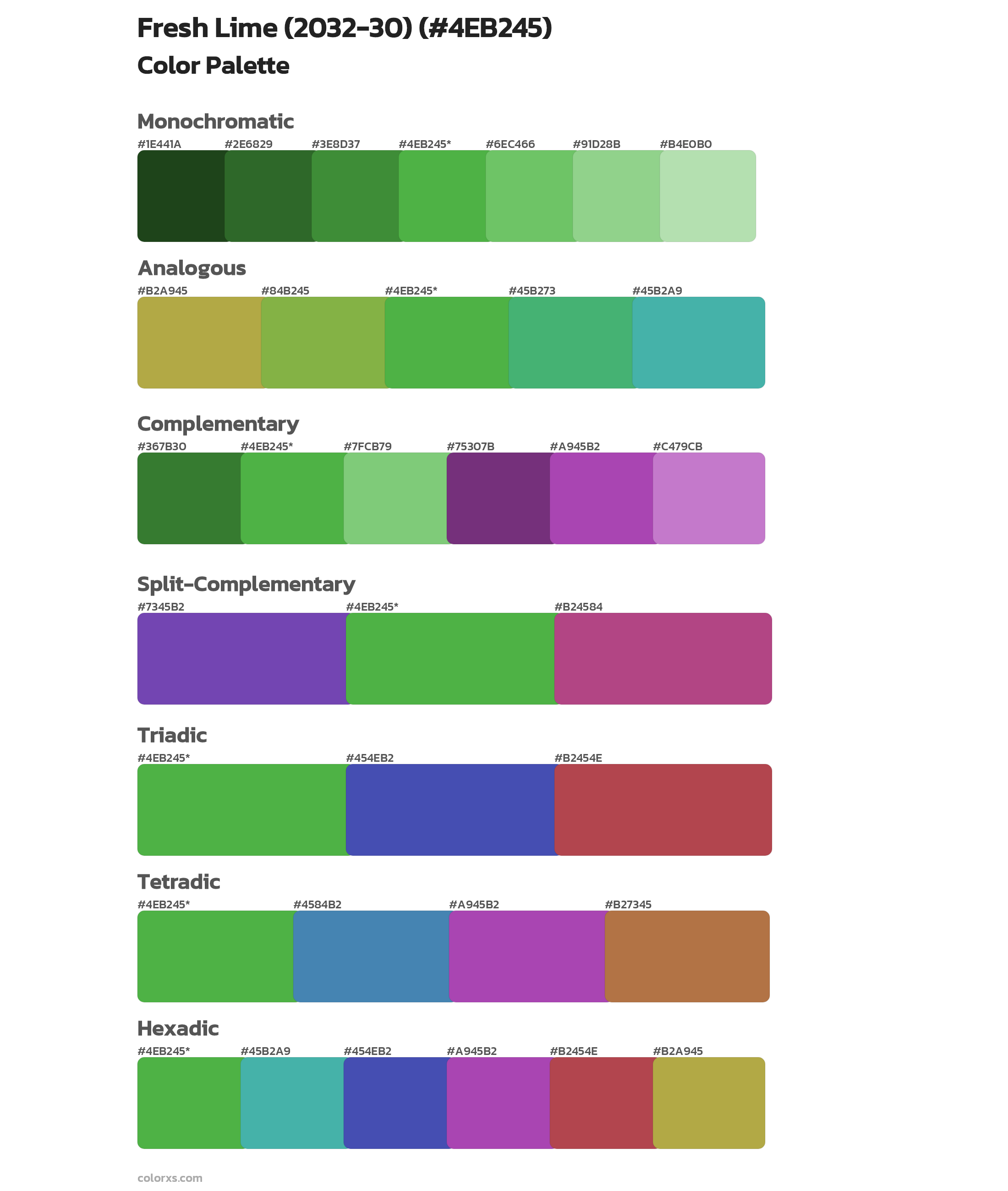 Fresh Lime (2032-30) Color Scheme Palettes