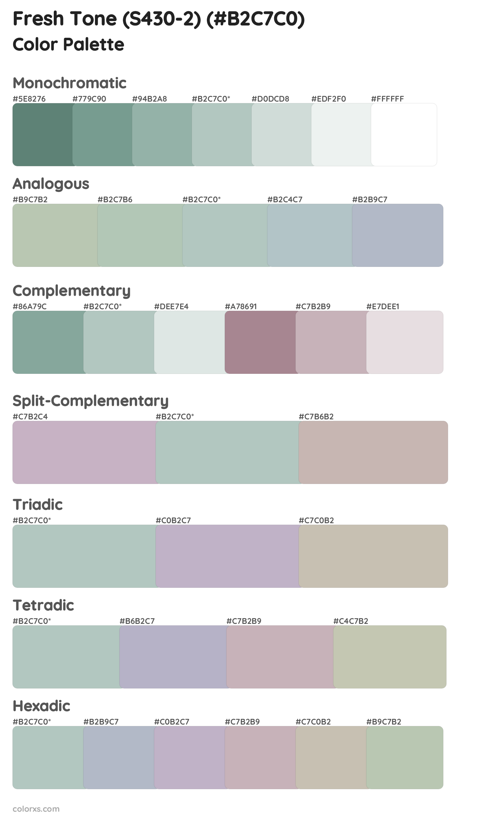 Fresh Tone (S430-2) Color Scheme Palettes