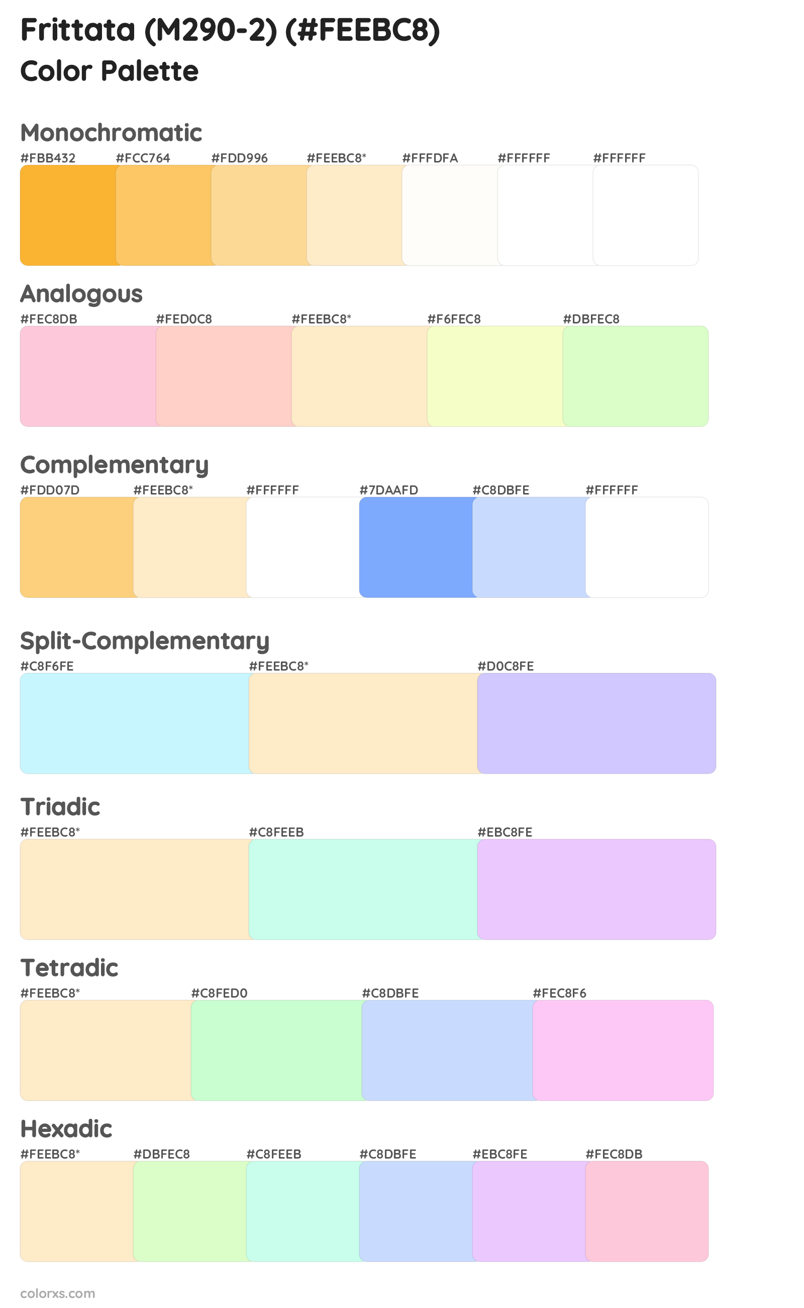 Frittata (M290-2) Color Scheme Palettes