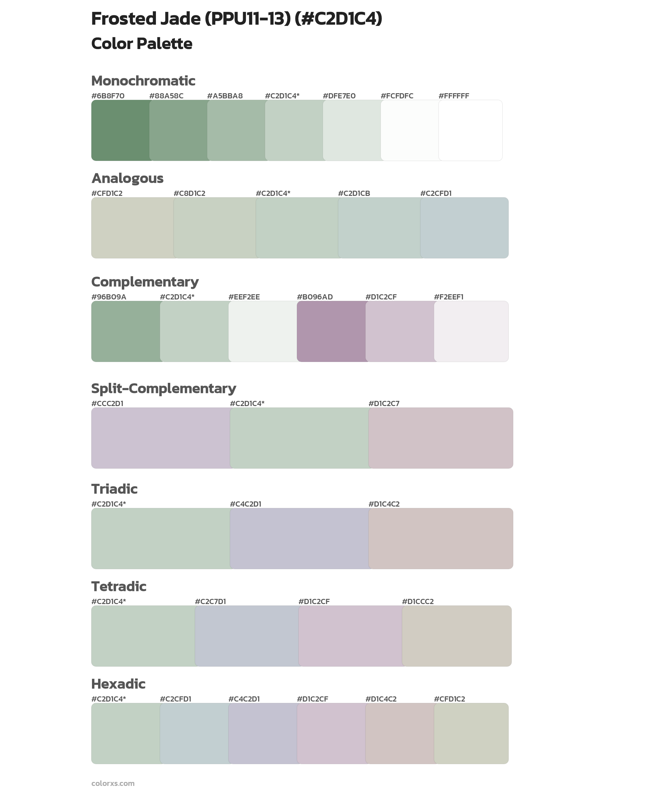Frosted Jade (PPU11-13) Color Scheme Palettes