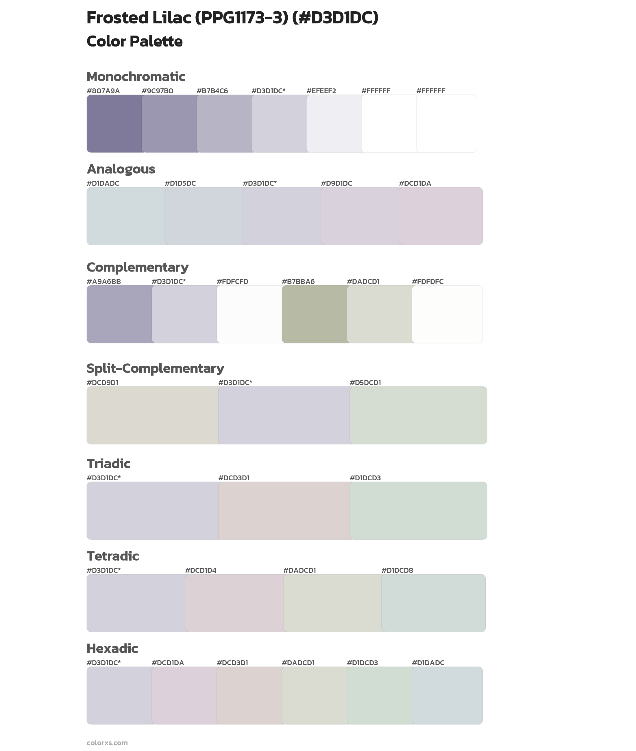 Frosted Lilac (PPG1173-3) Color Scheme Palettes