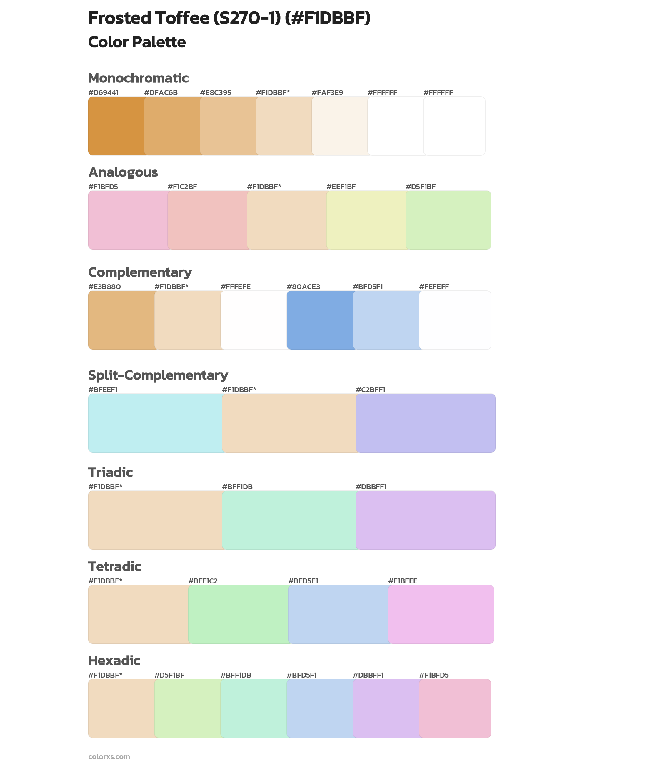 Frosted Toffee (S270-1) Color Scheme Palettes