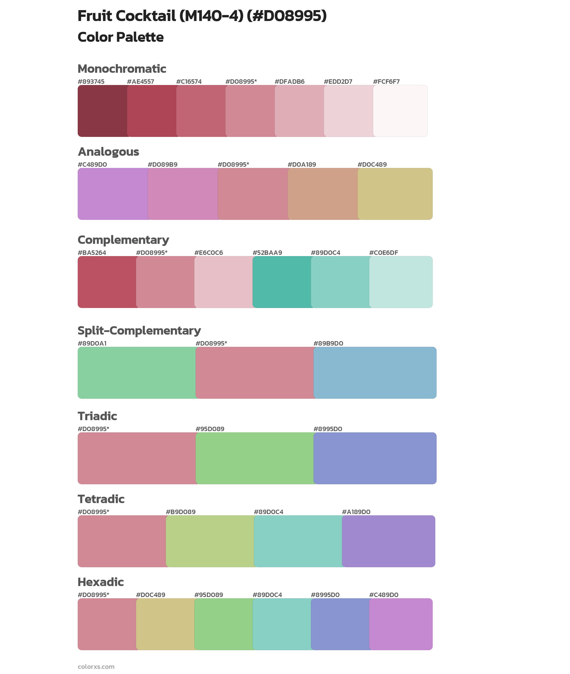 Fruit Cocktail (M140-4) Color Scheme Palettes