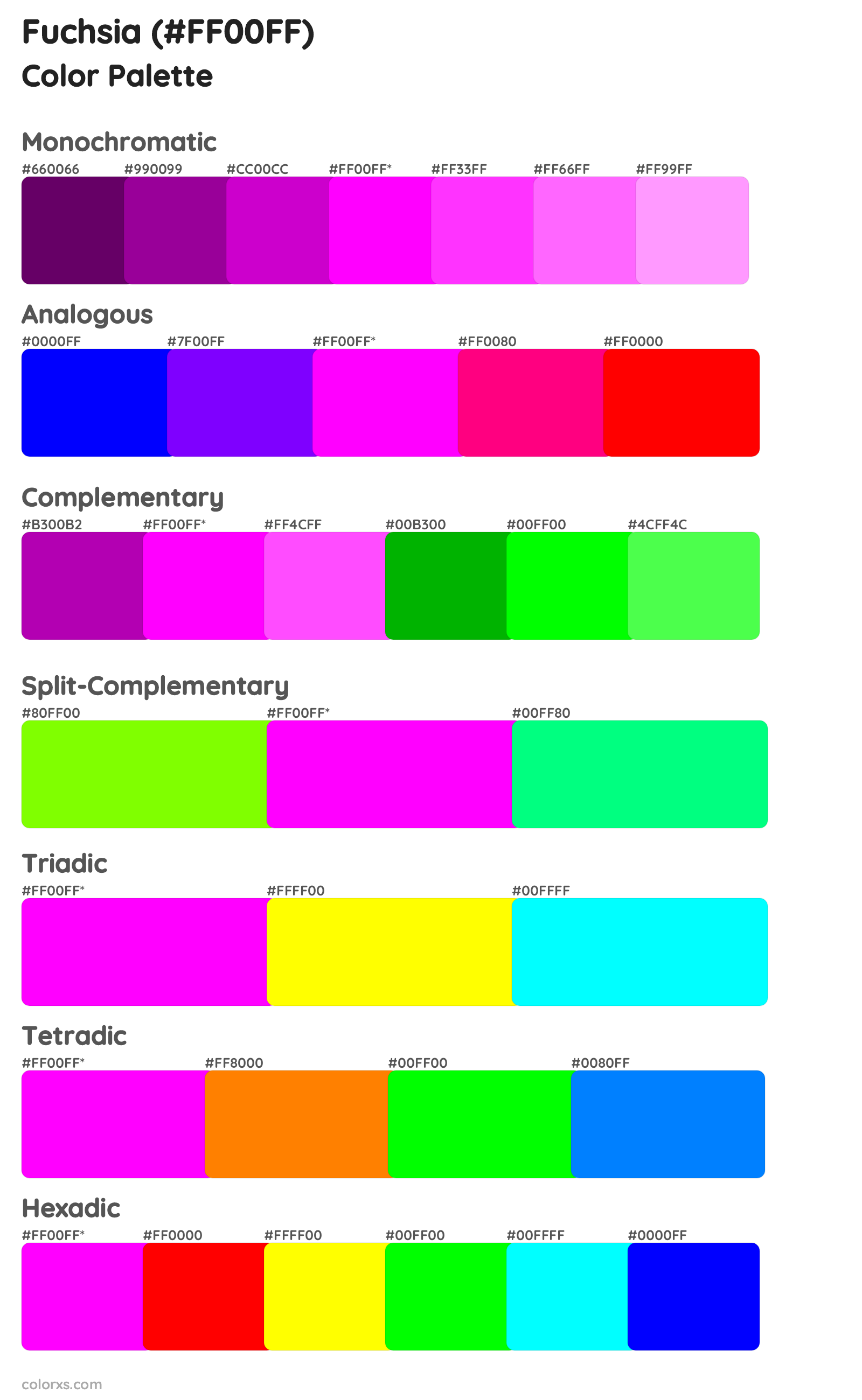 Fuchsia Color Scheme Palettes