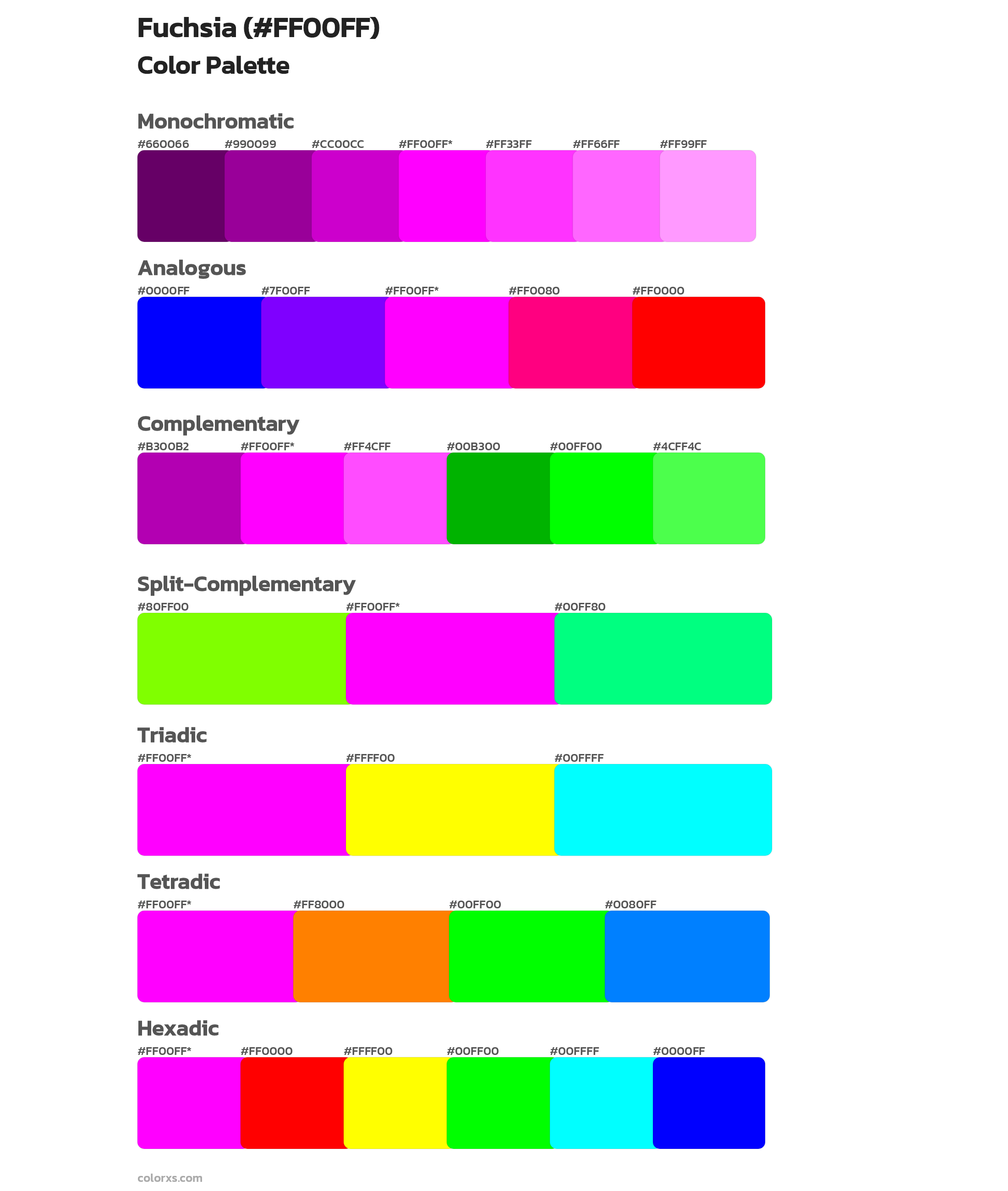 Fuchsia Color Scheme Palettes