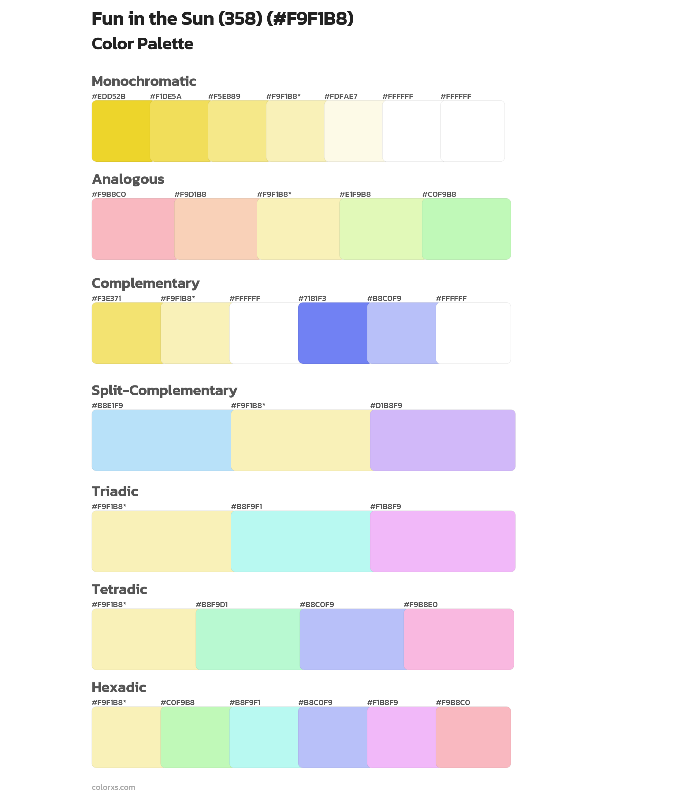 Fun in the Sun (358) Color Scheme Palettes