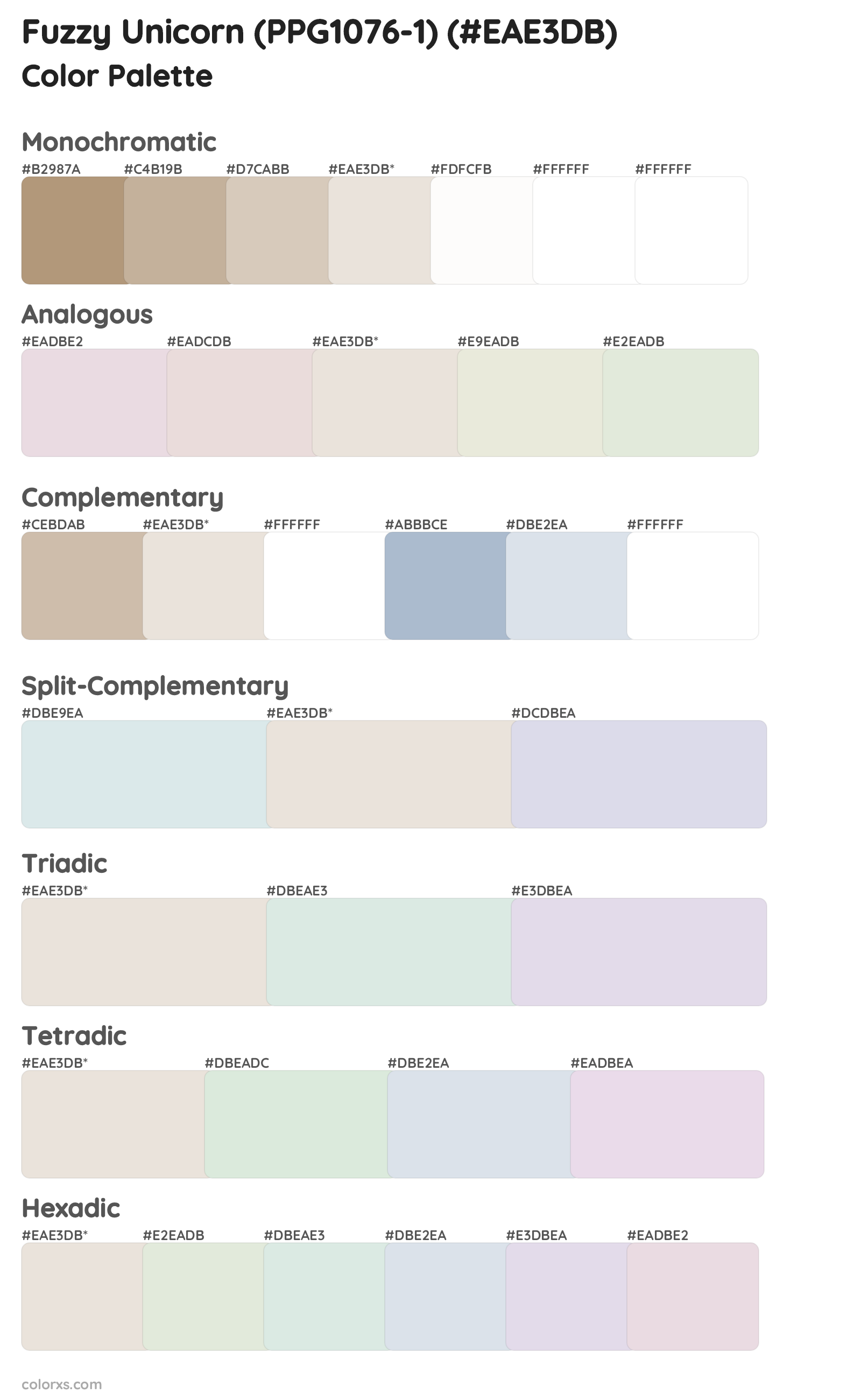 Fuzzy Unicorn (PPG1076-1) Color Scheme Palettes