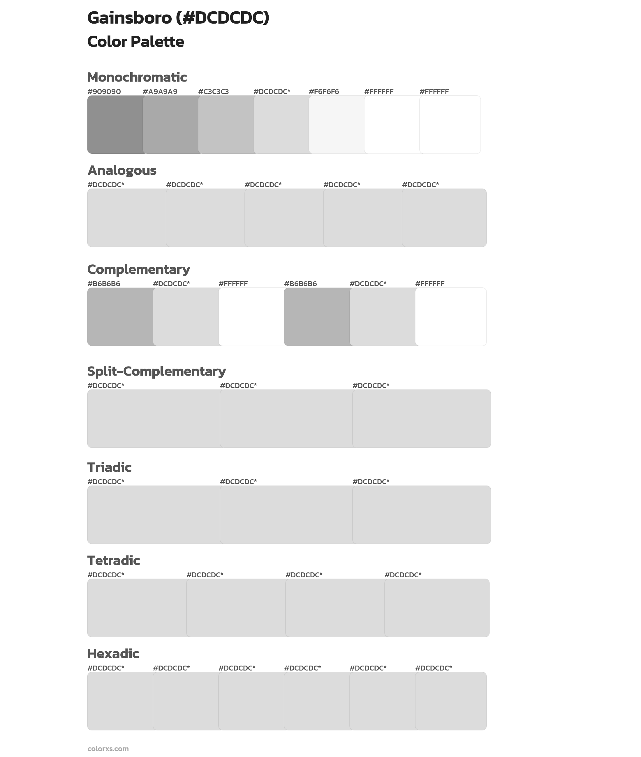 Gainsboro Color Scheme Palettes