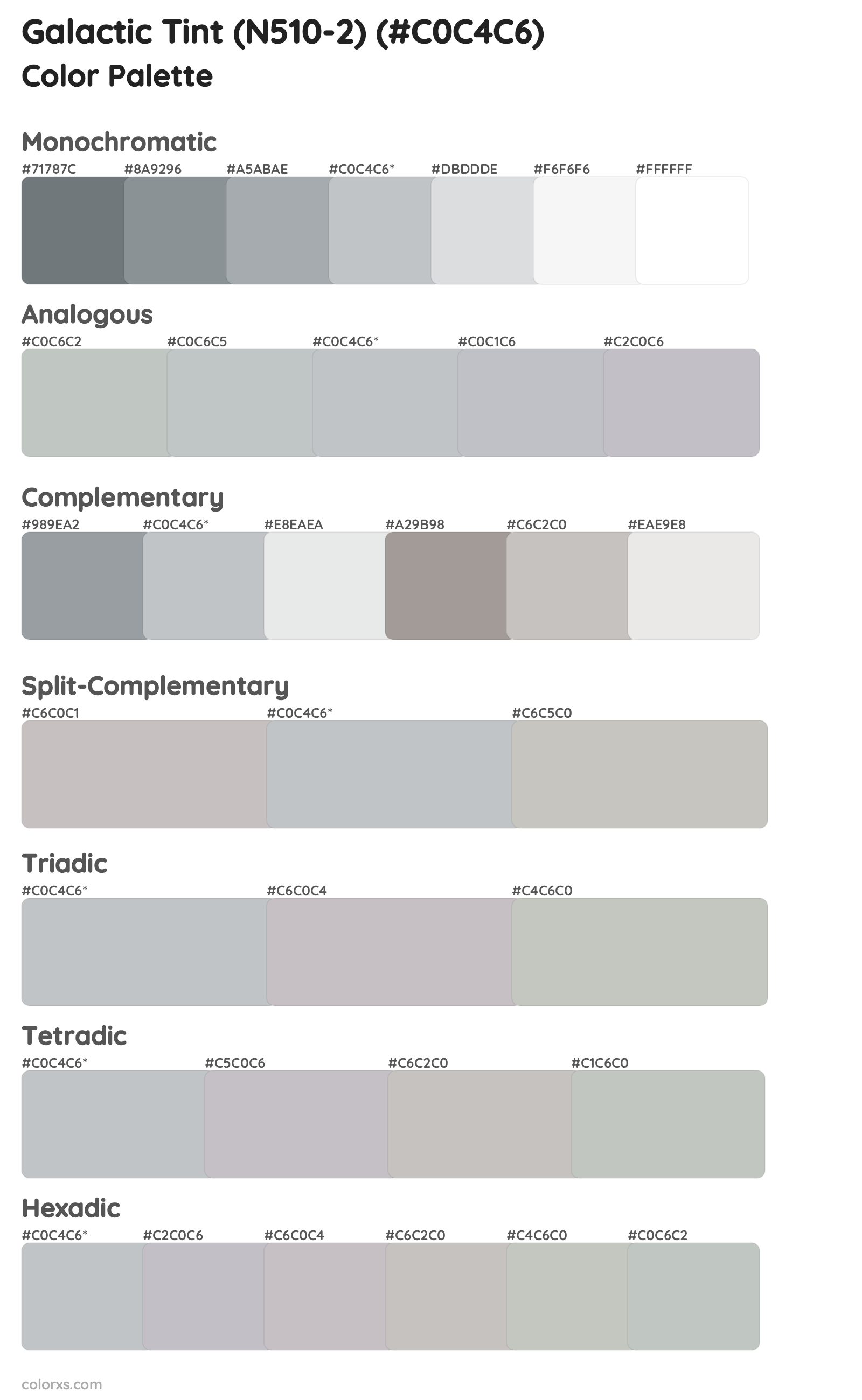 Galactic Tint (N510-2) Color Scheme Palettes
