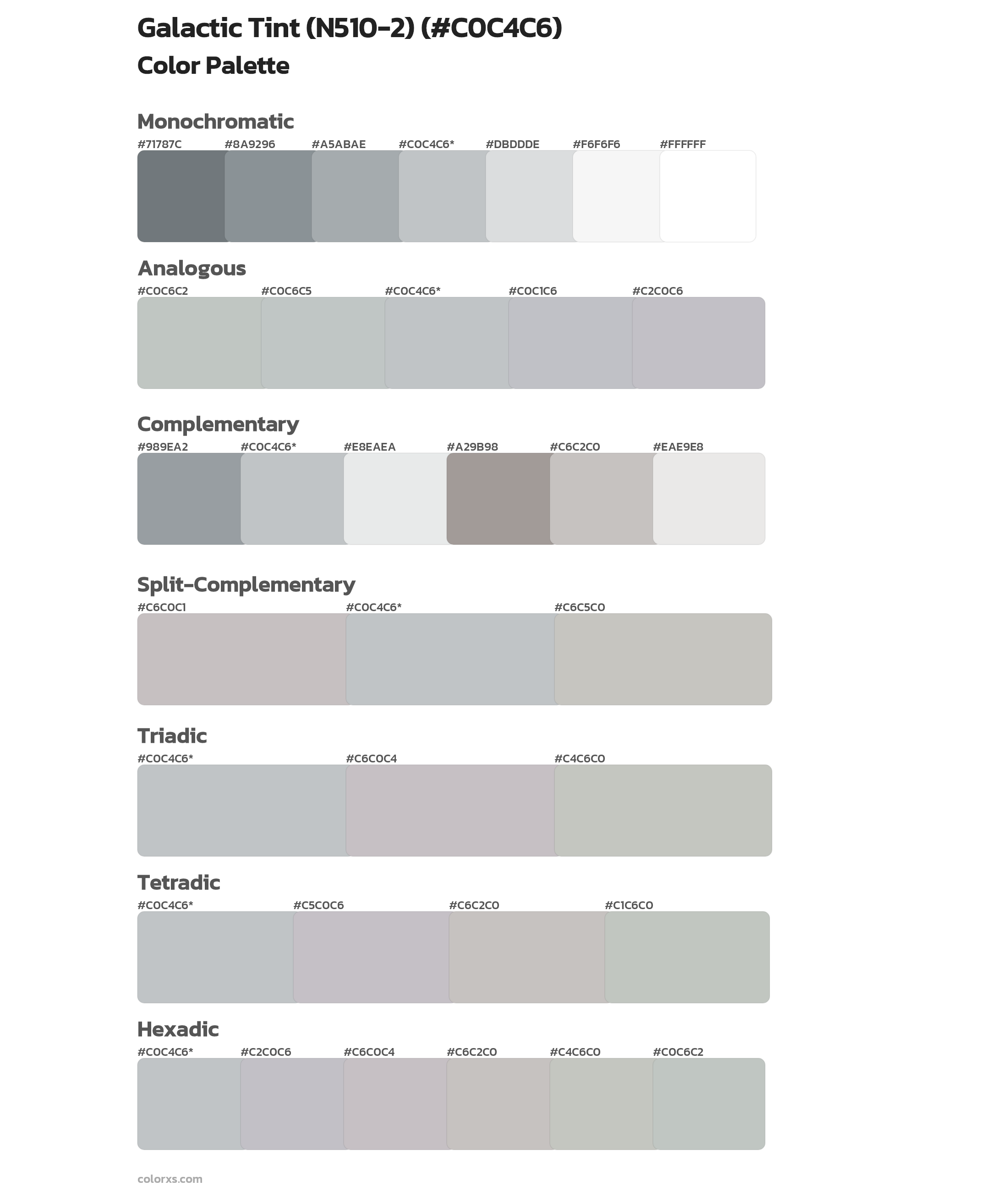 Galactic Tint (N510-2) Color Scheme Palettes