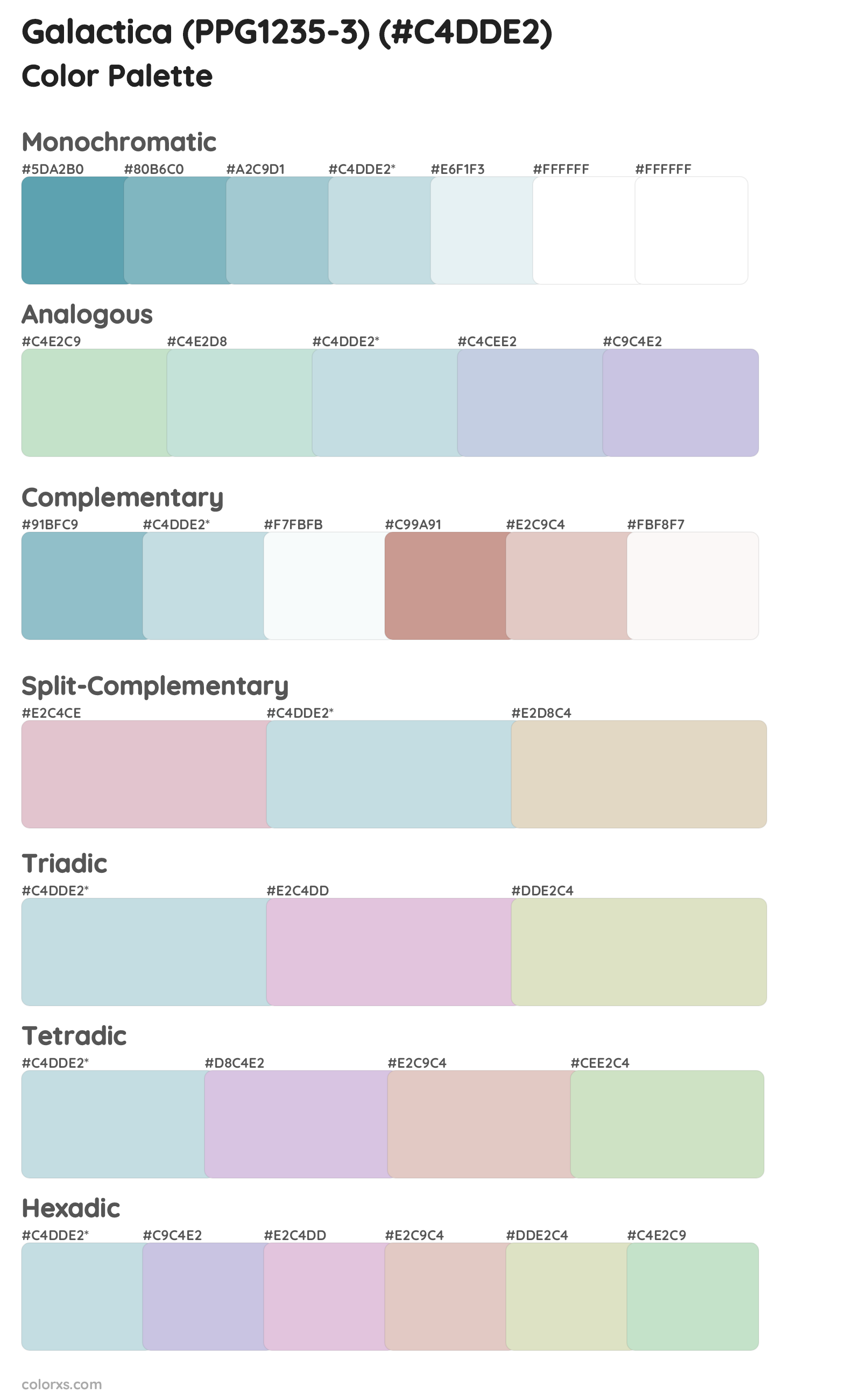 Galactica (PPG1235-3) Color Scheme Palettes