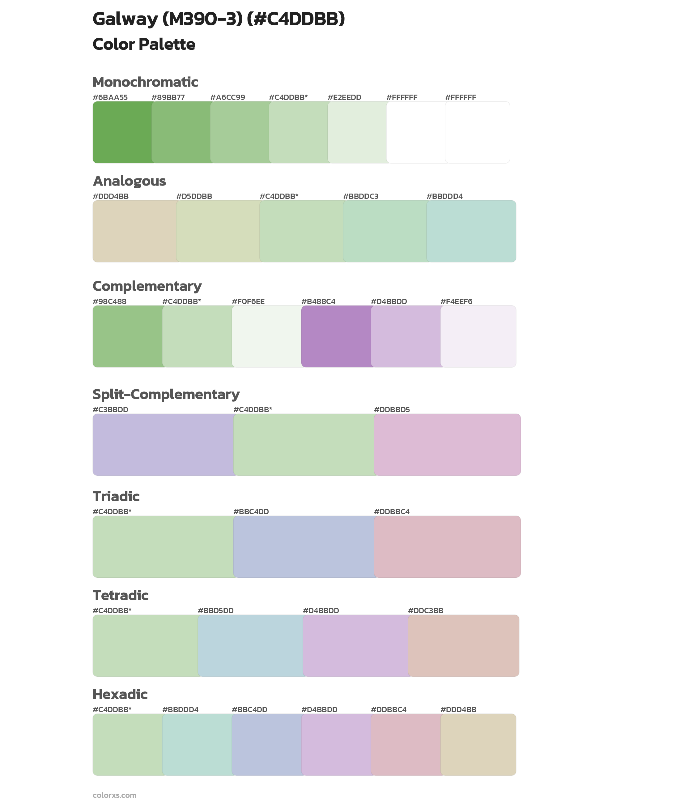 Galway (M390-3) Color Scheme Palettes