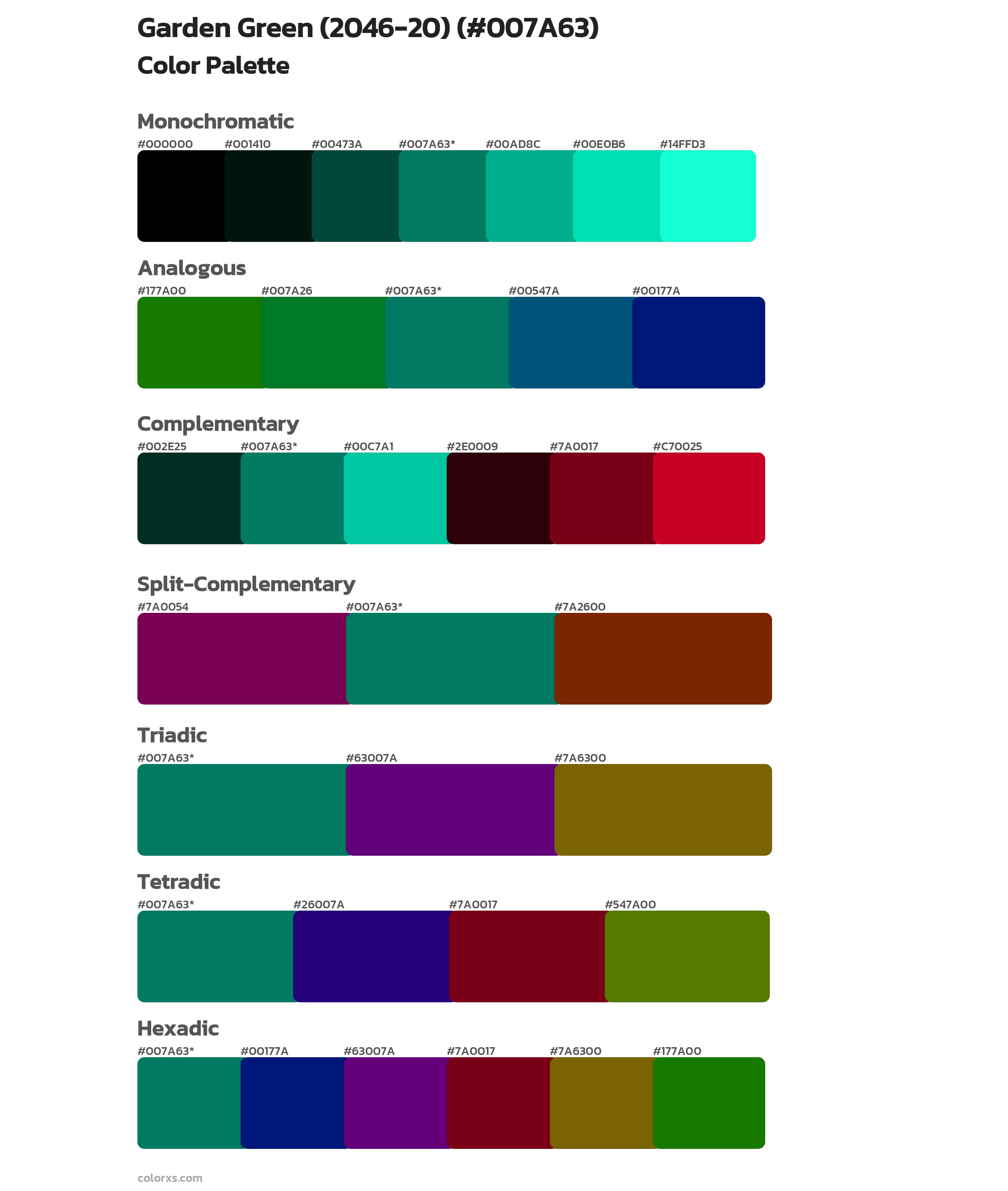 Garden Green (2046-20) Color Scheme Palettes