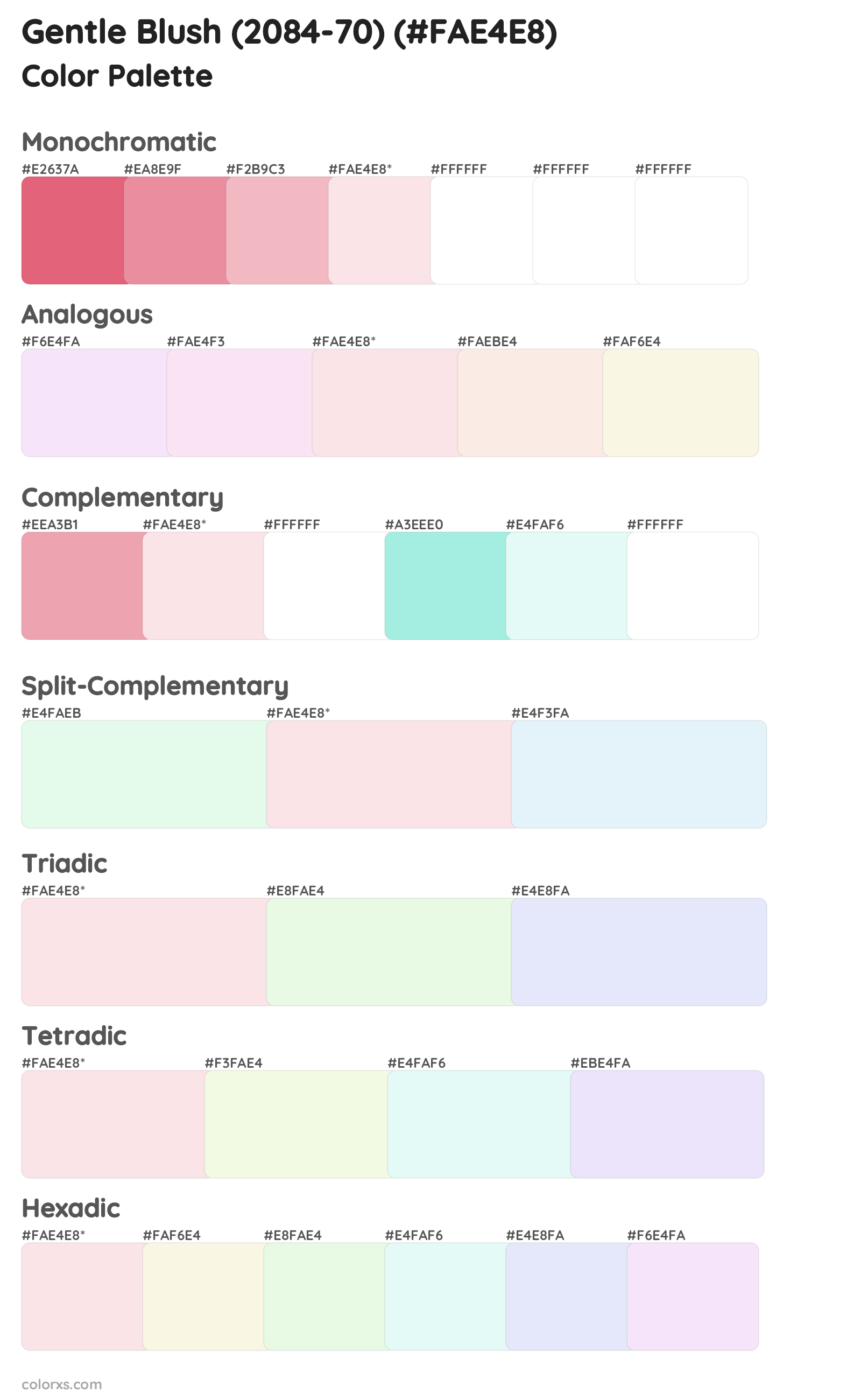 Gentle Blush (2084-70) Color Scheme Palettes