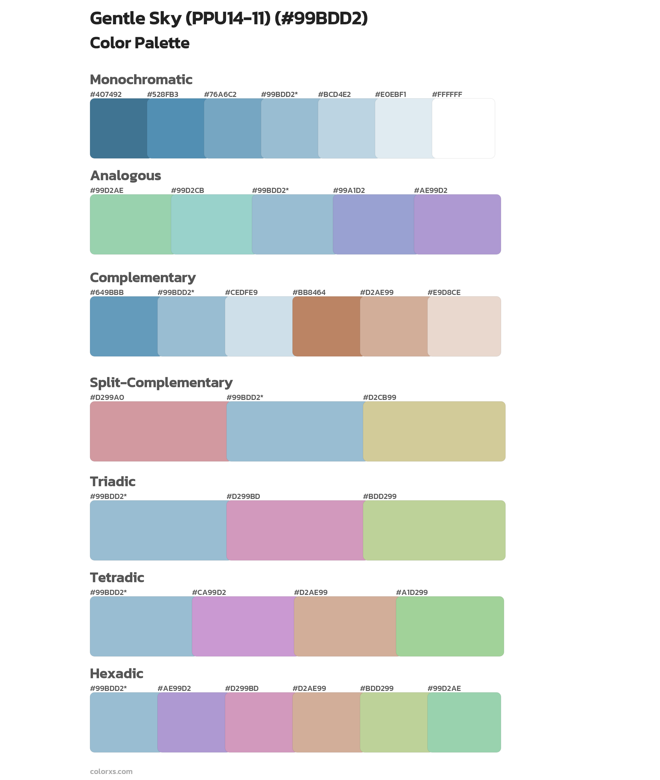 Gentle Sky (PPU14-11) Color Scheme Palettes