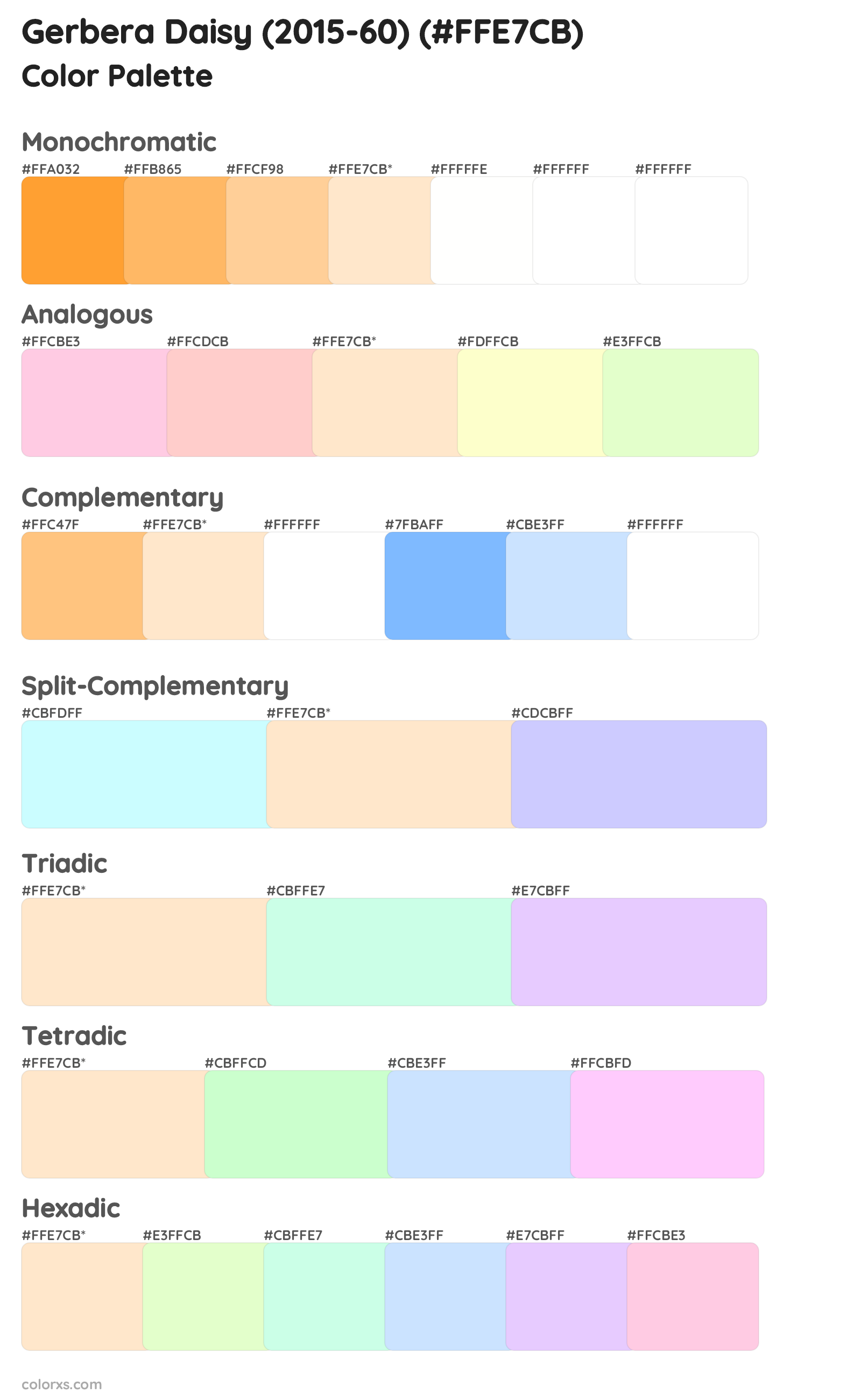 Gerbera Daisy (2015-60) Color Scheme Palettes