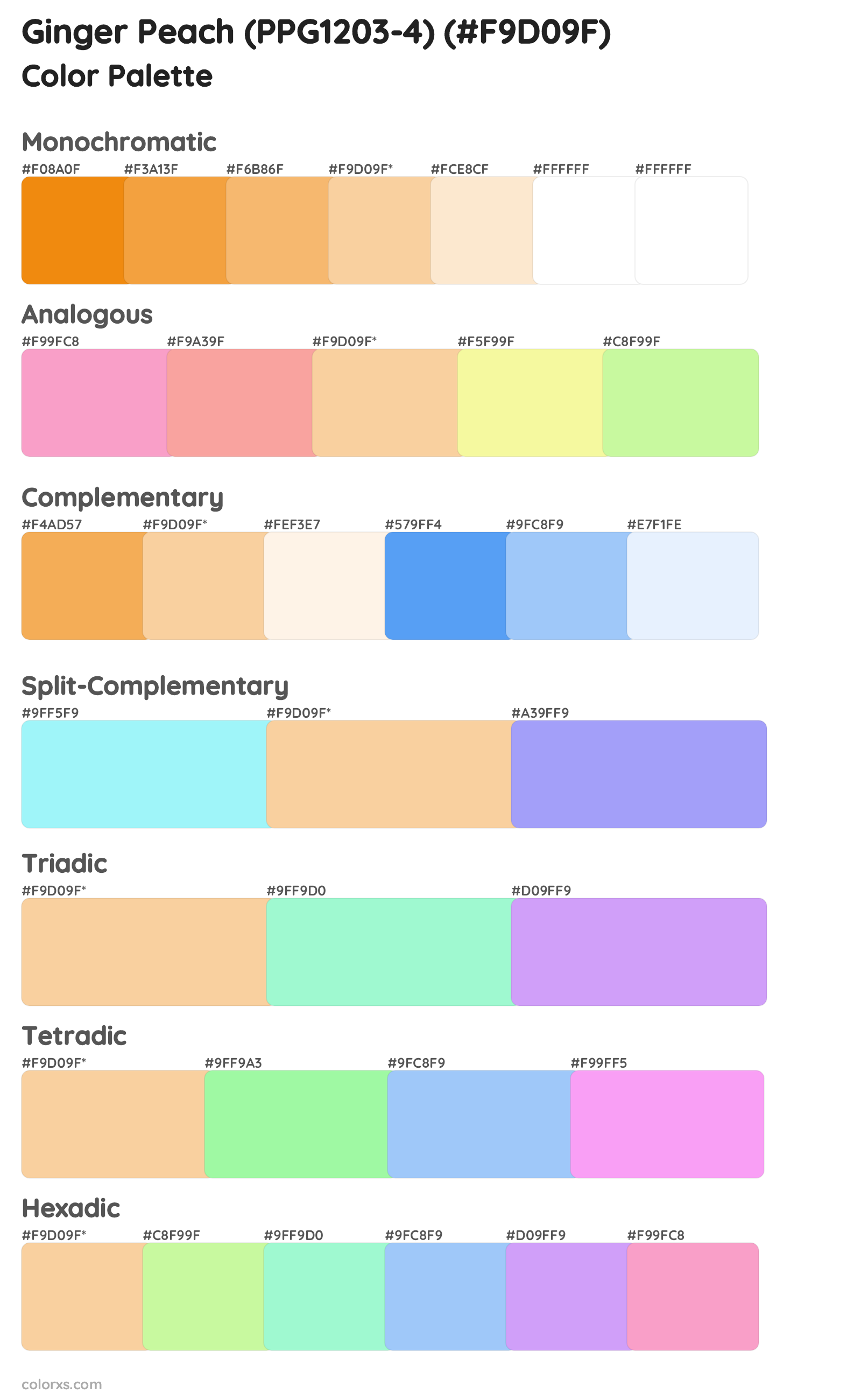 Ginger Peach (PPG1203-4) Color Scheme Palettes
