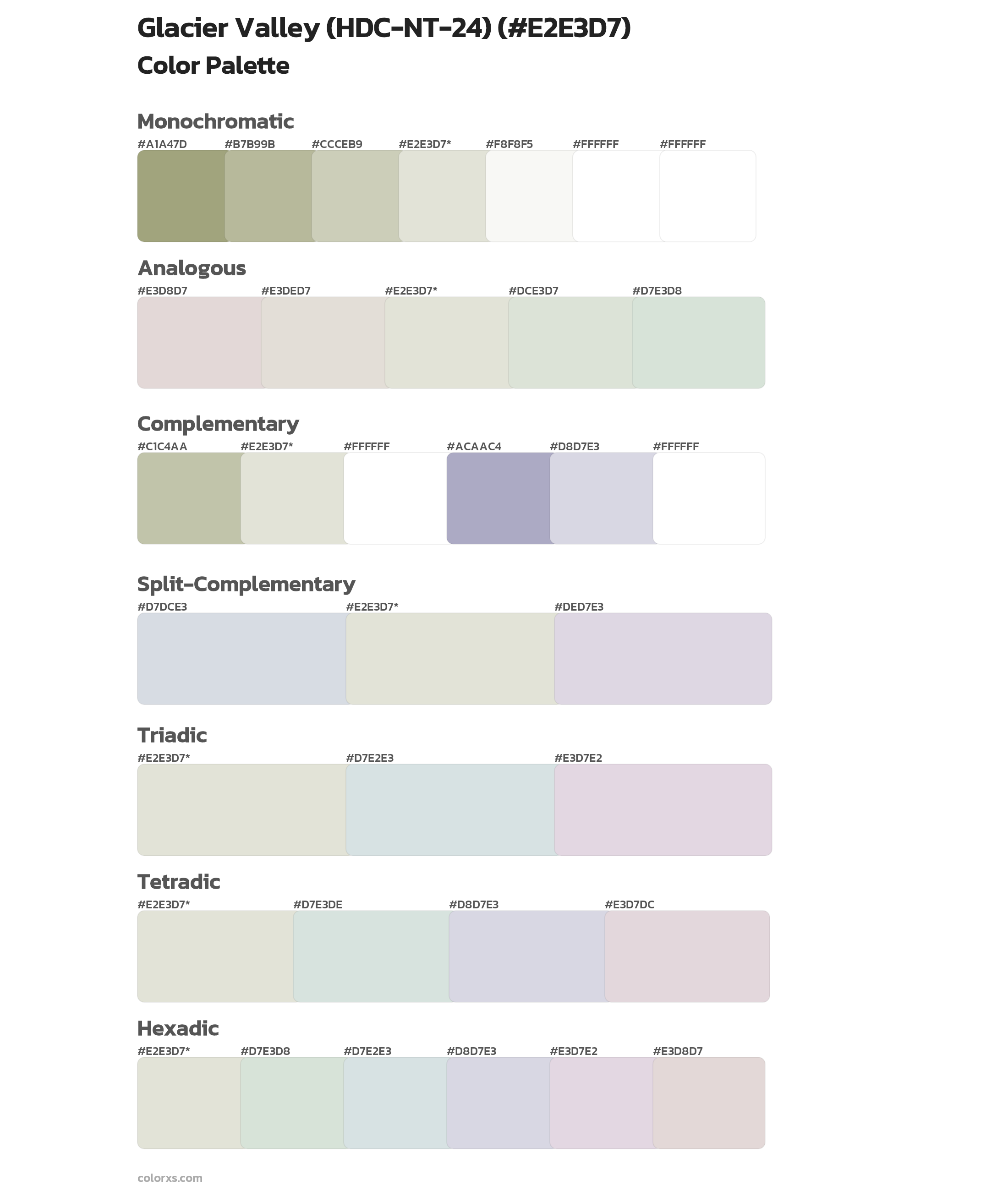 Glacier Valley (HDC-NT-24) Color Scheme Palettes