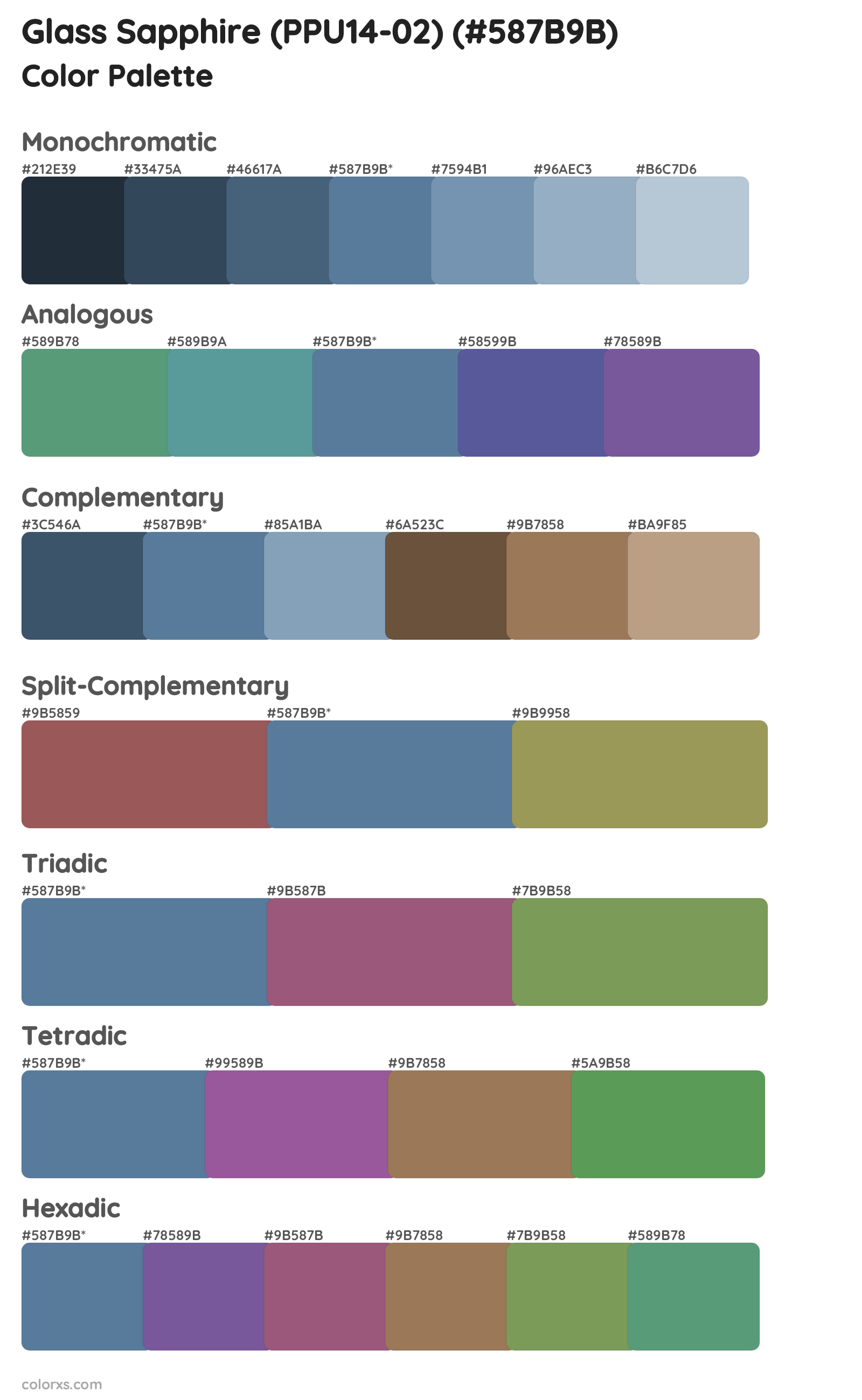 Glass Sapphire (PPU14-02) Color Scheme Palettes