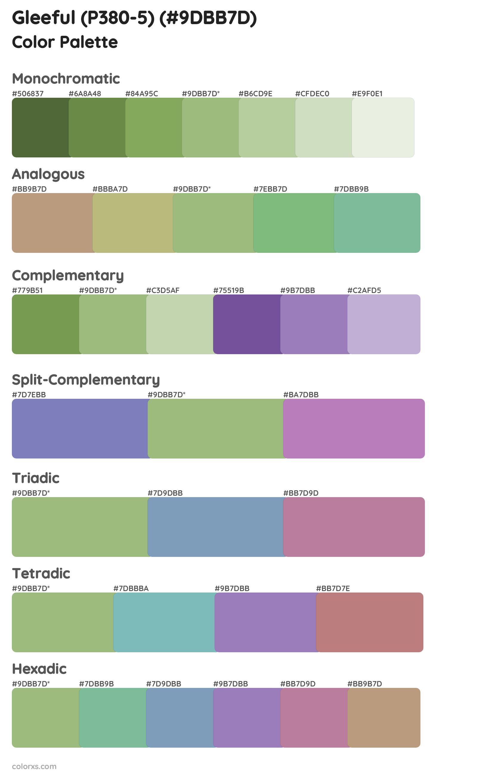 Gleeful (P380-5) Color Scheme Palettes