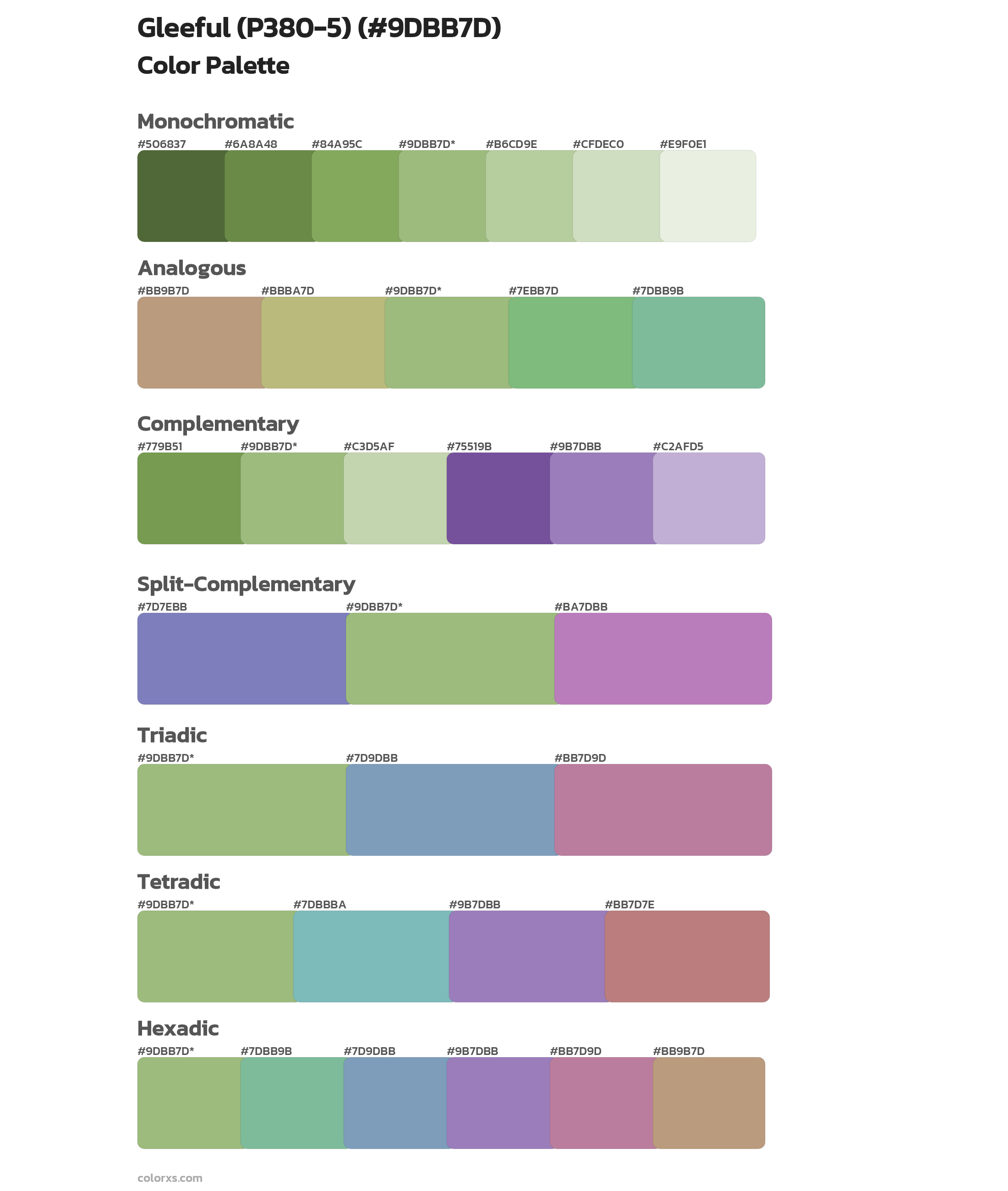 Gleeful (P380-5) Color Scheme Palettes