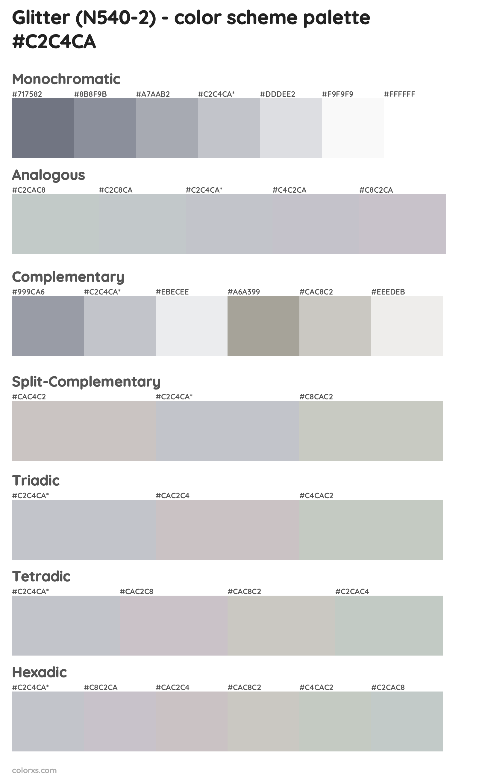 Glitter (N540-2) Color Scheme Palettes