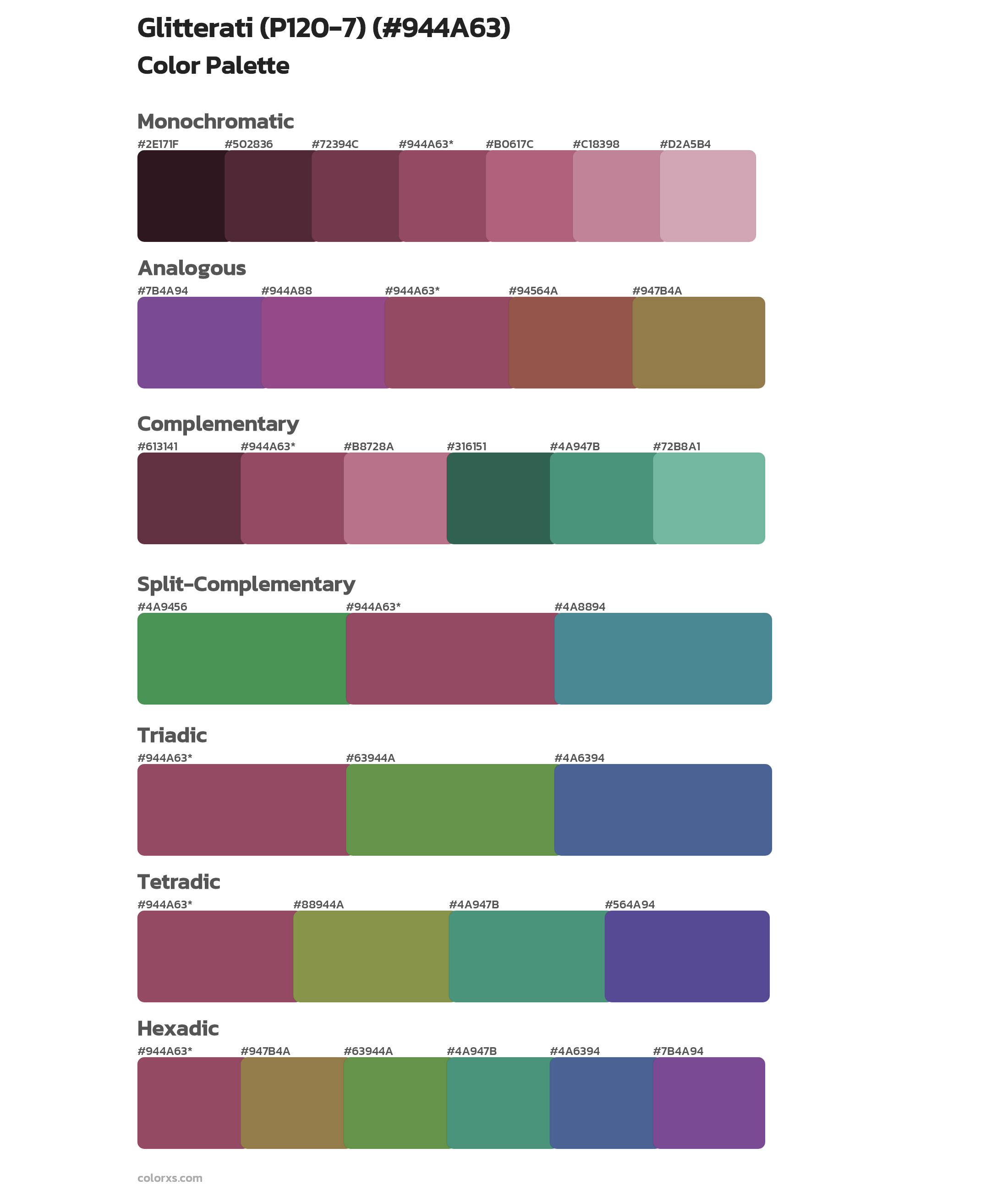 Glitterati (P120-7) Color Scheme Palettes