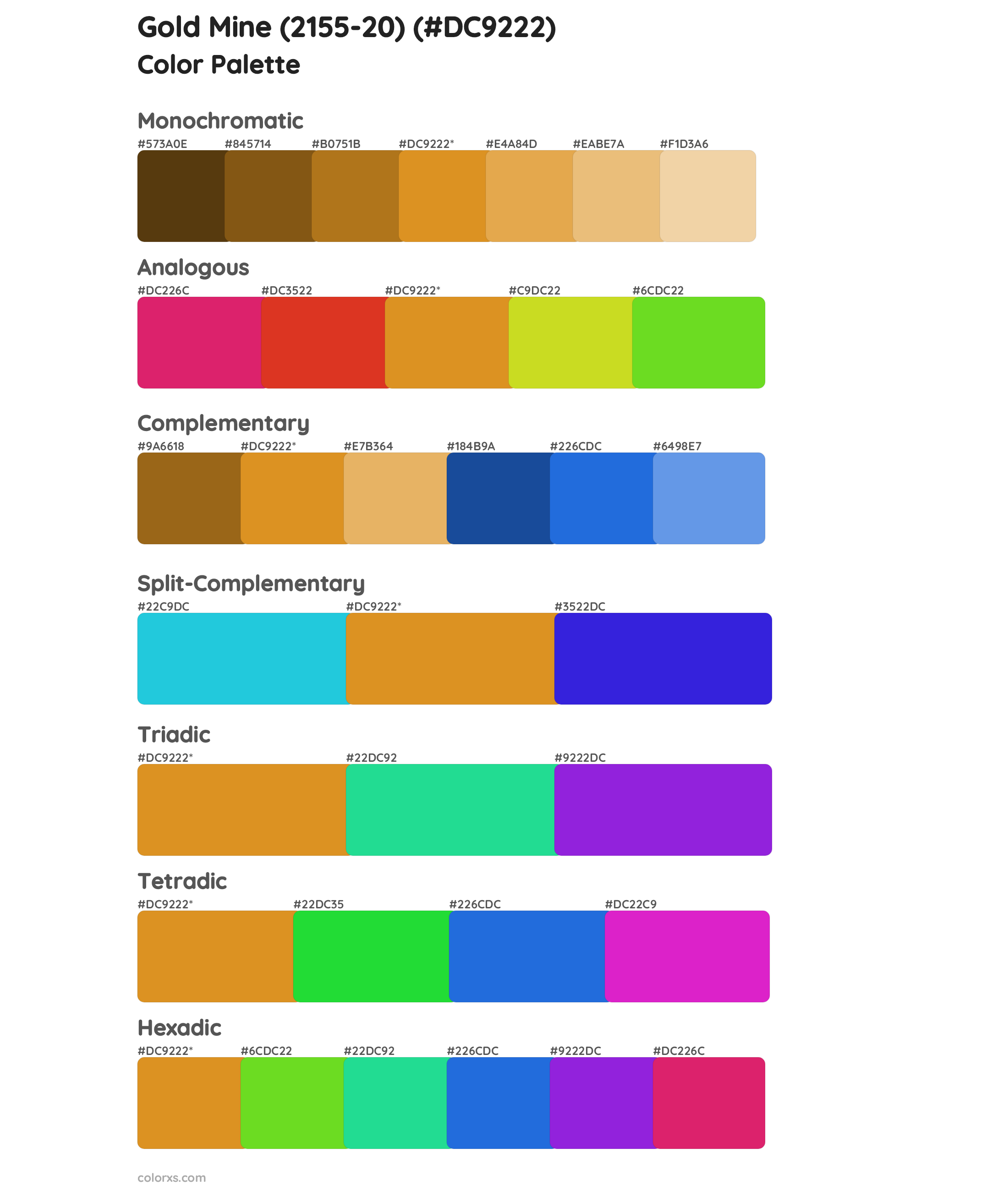 Gold Mine (2155-20) Color Scheme Palettes