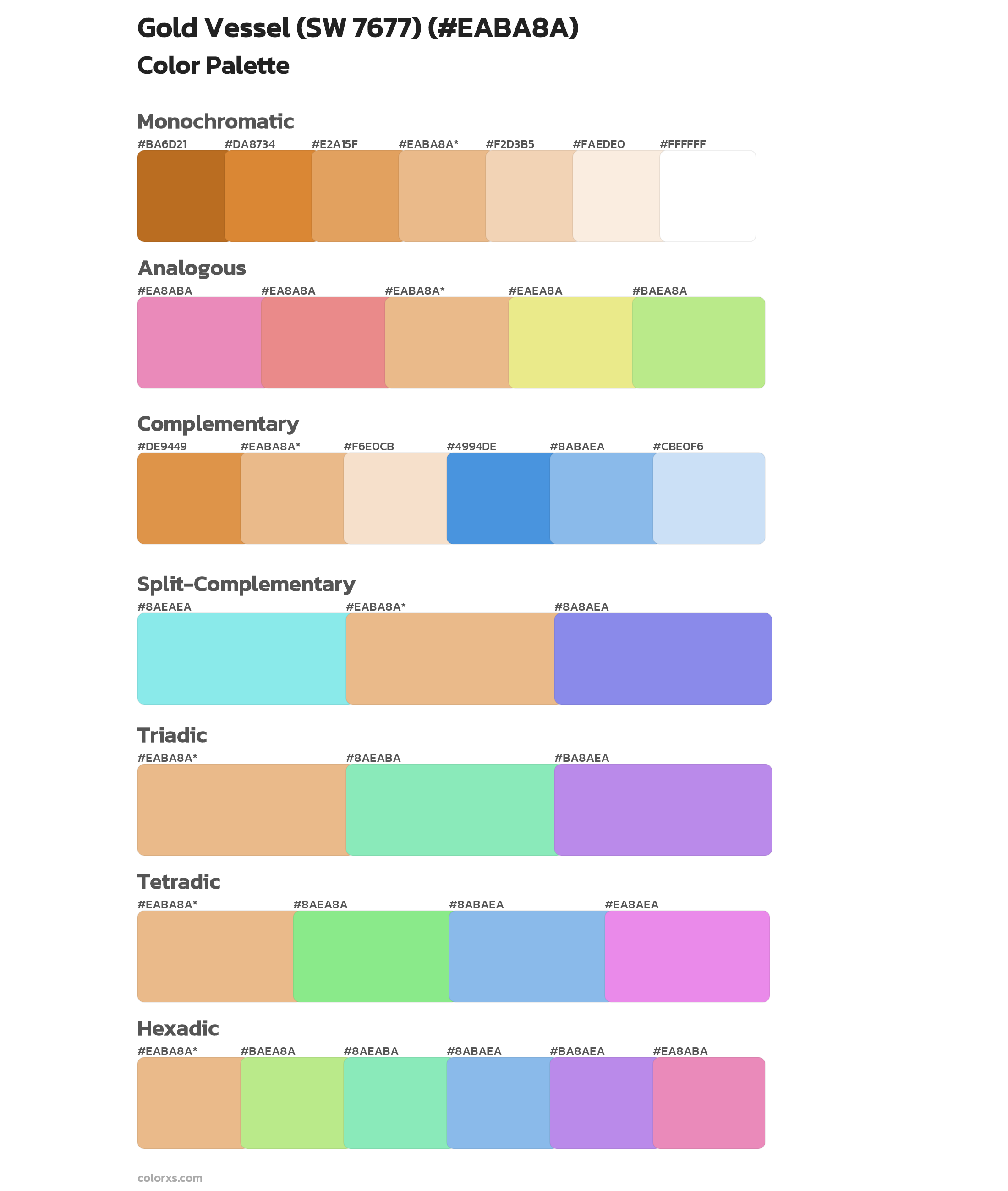 Gold Vessel (SW 7677) Color Scheme Palettes