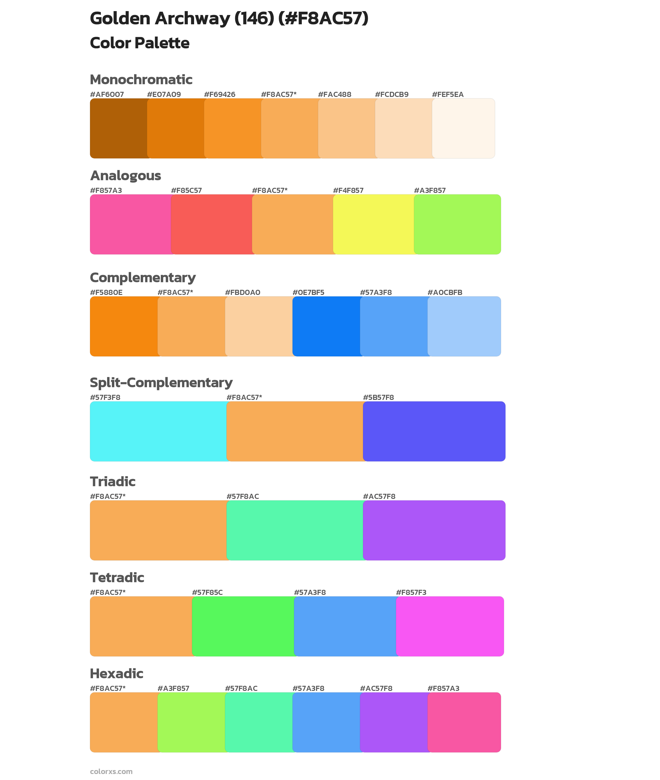 Golden Archway (146) Color Scheme Palettes