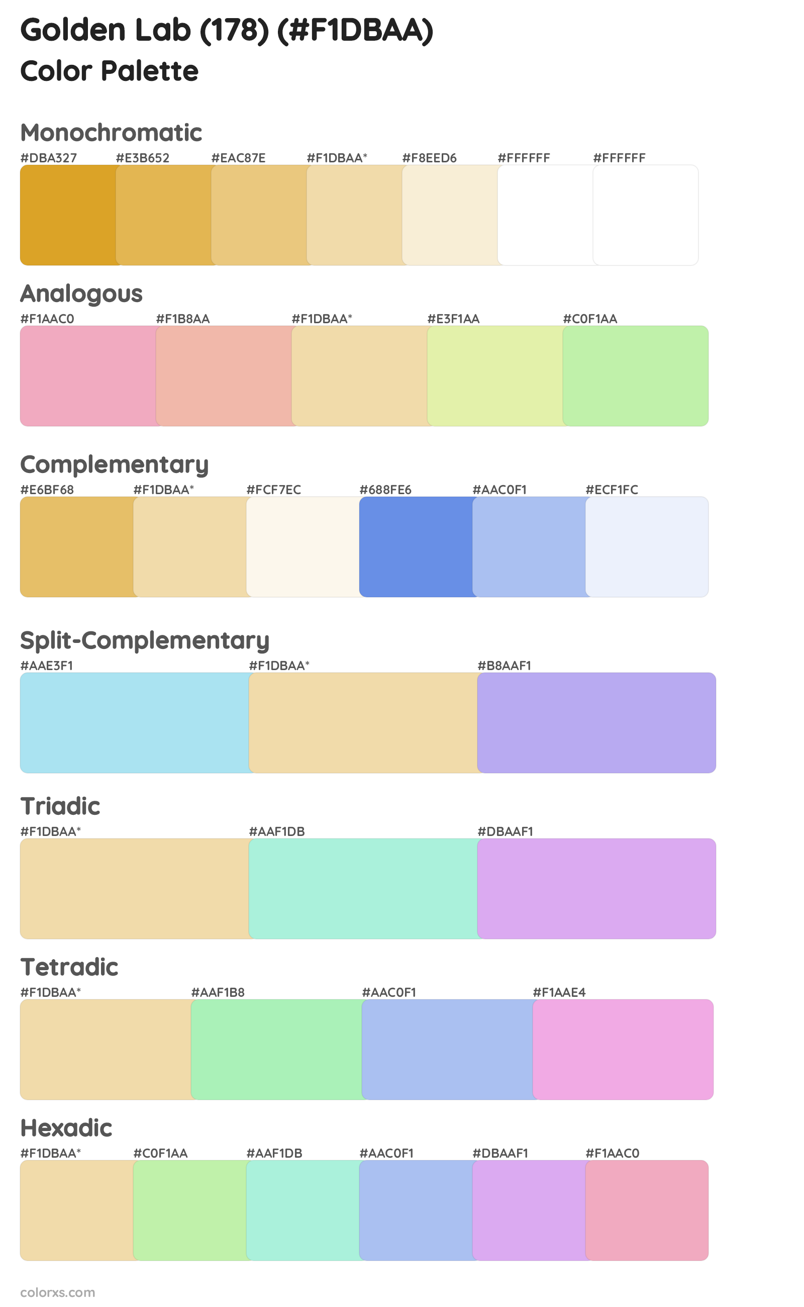 Golden Lab (178) Color Scheme Palettes
