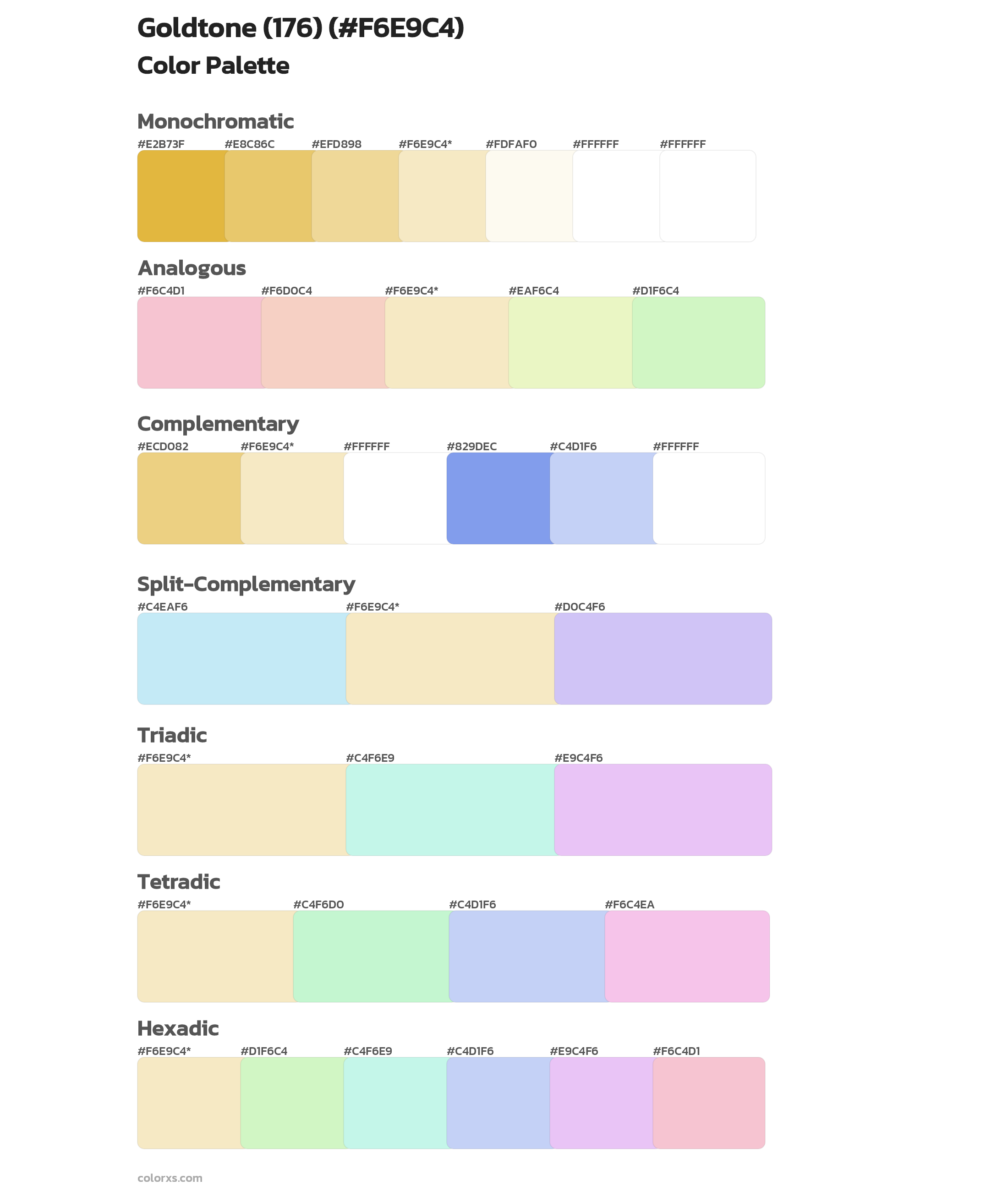 Goldtone (176) Color Scheme Palettes