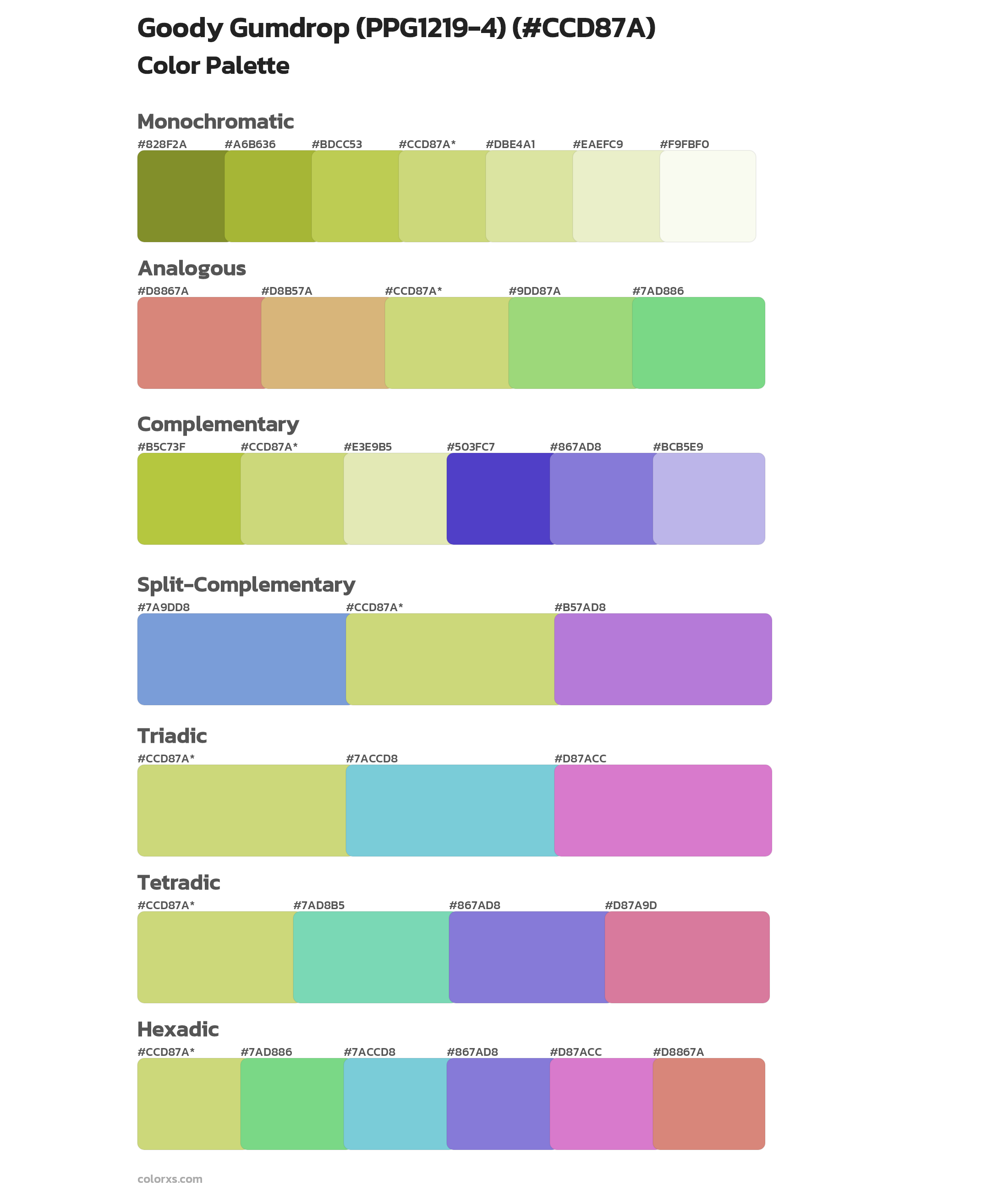 Goody Gumdrop (PPG1219-4) Color Scheme Palettes