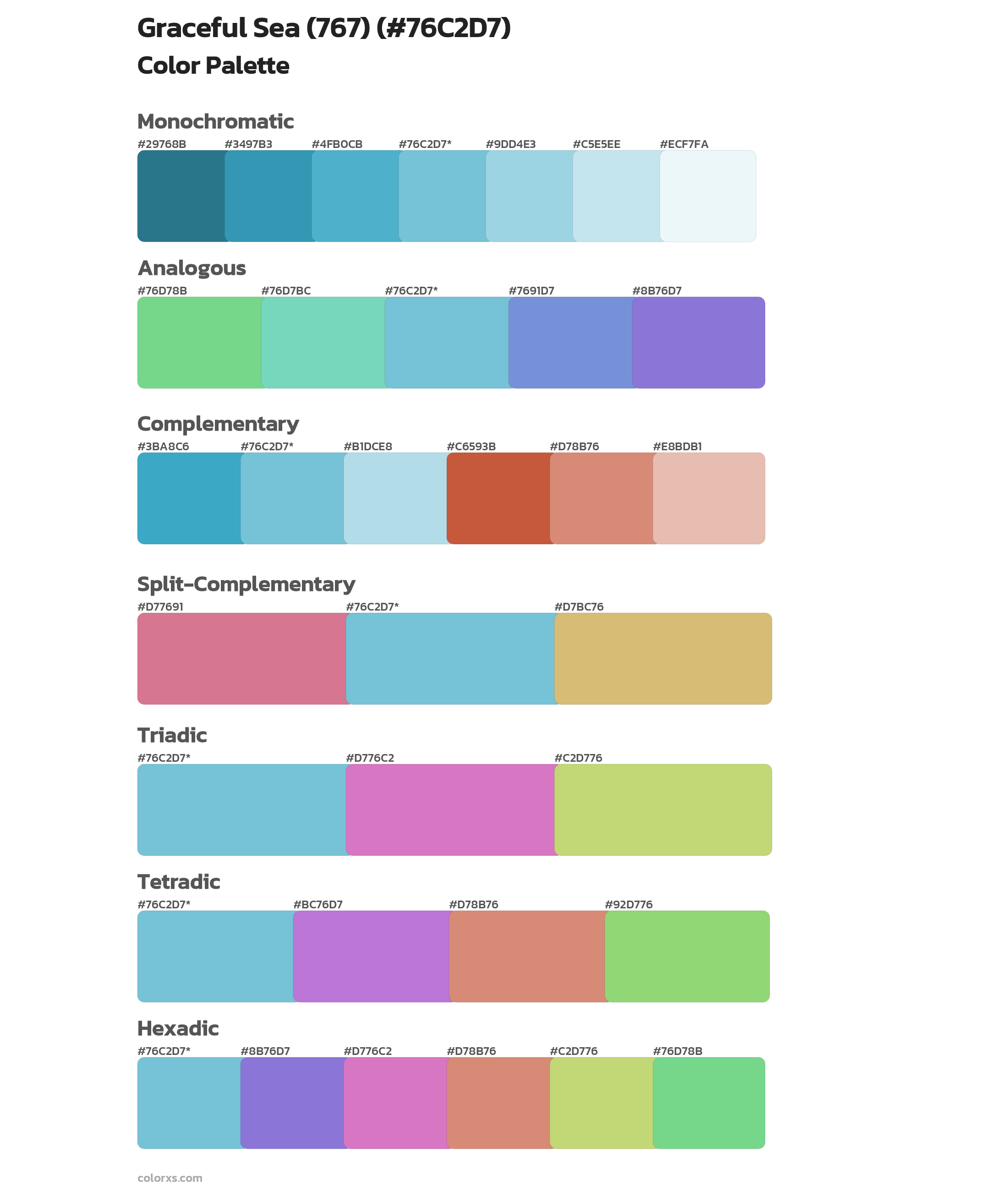 Graceful Sea (767) Color Scheme Palettes