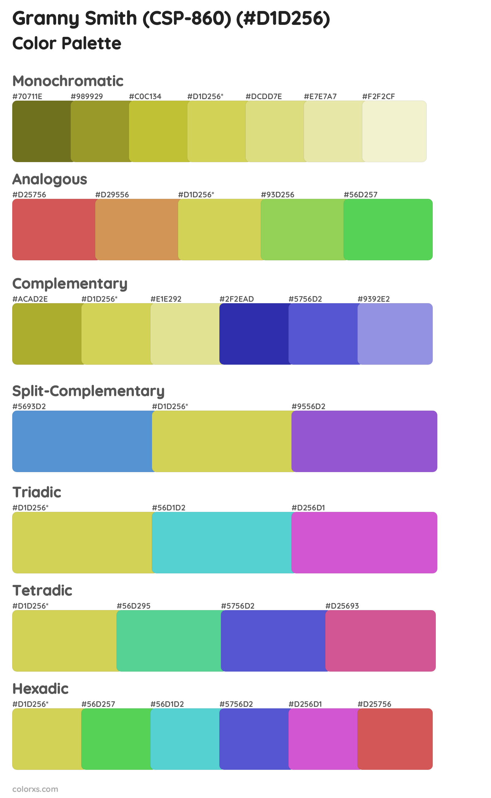 Granny Smith (CSP-860) Color Scheme Palettes