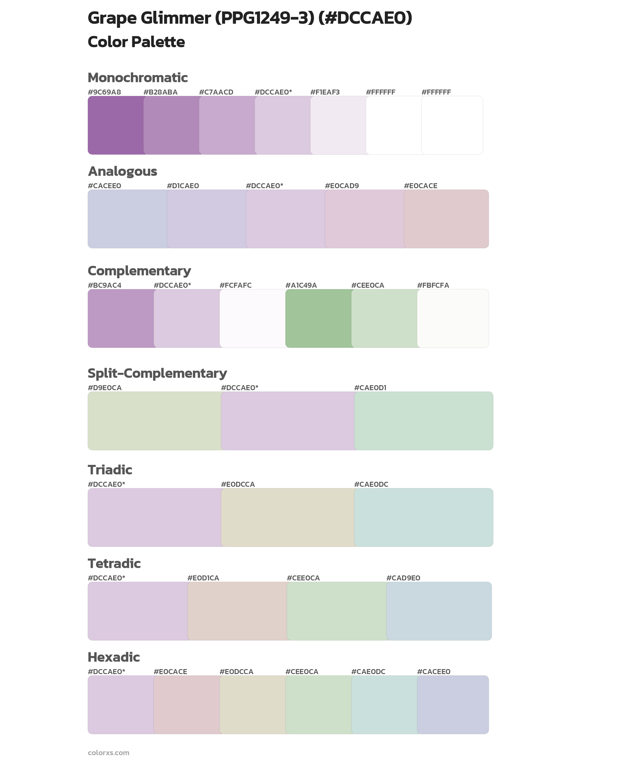 Grape Glimmer (PPG1249-3) Color Scheme Palettes