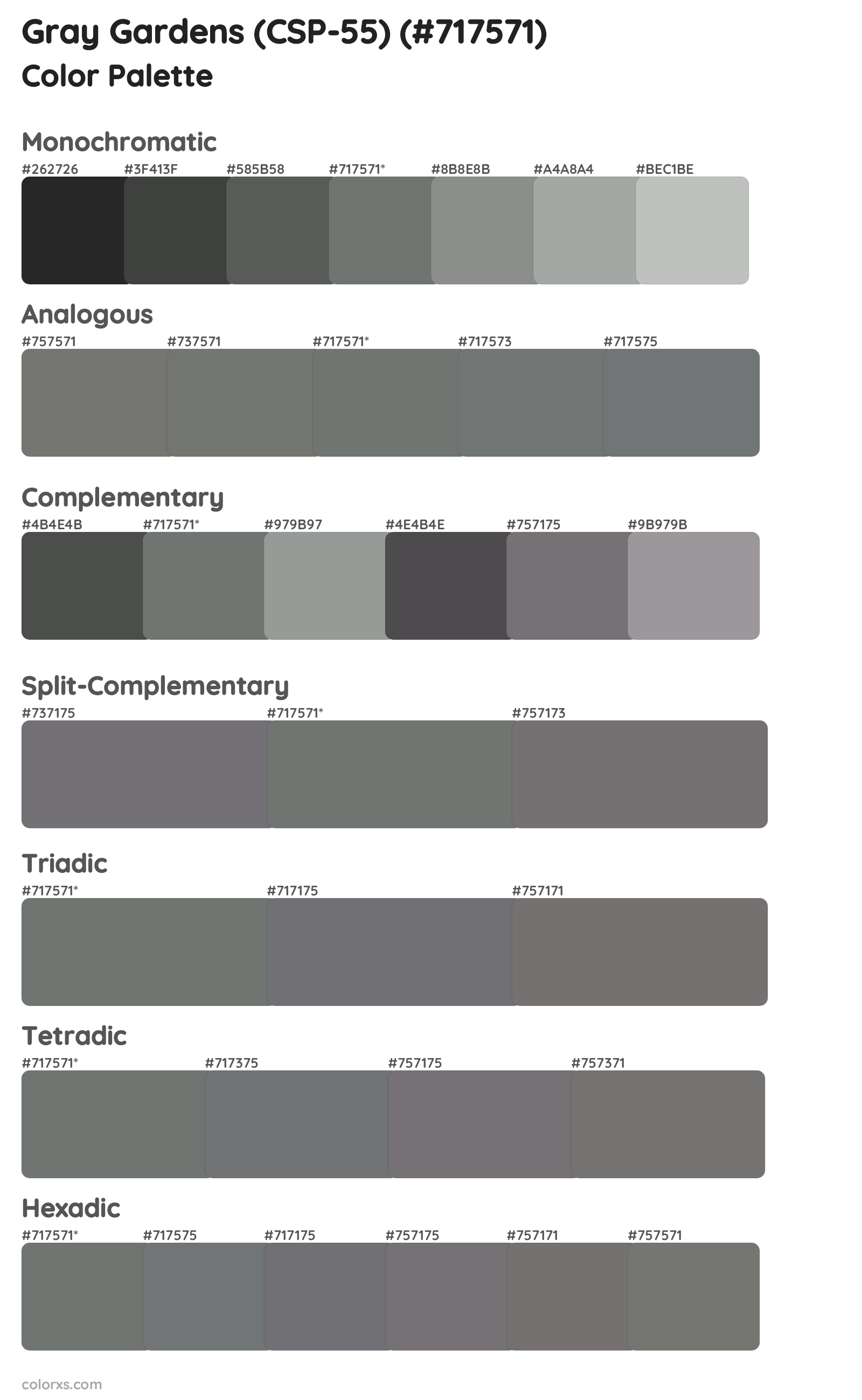 Gray Gardens (CSP-55) Color Scheme Palettes