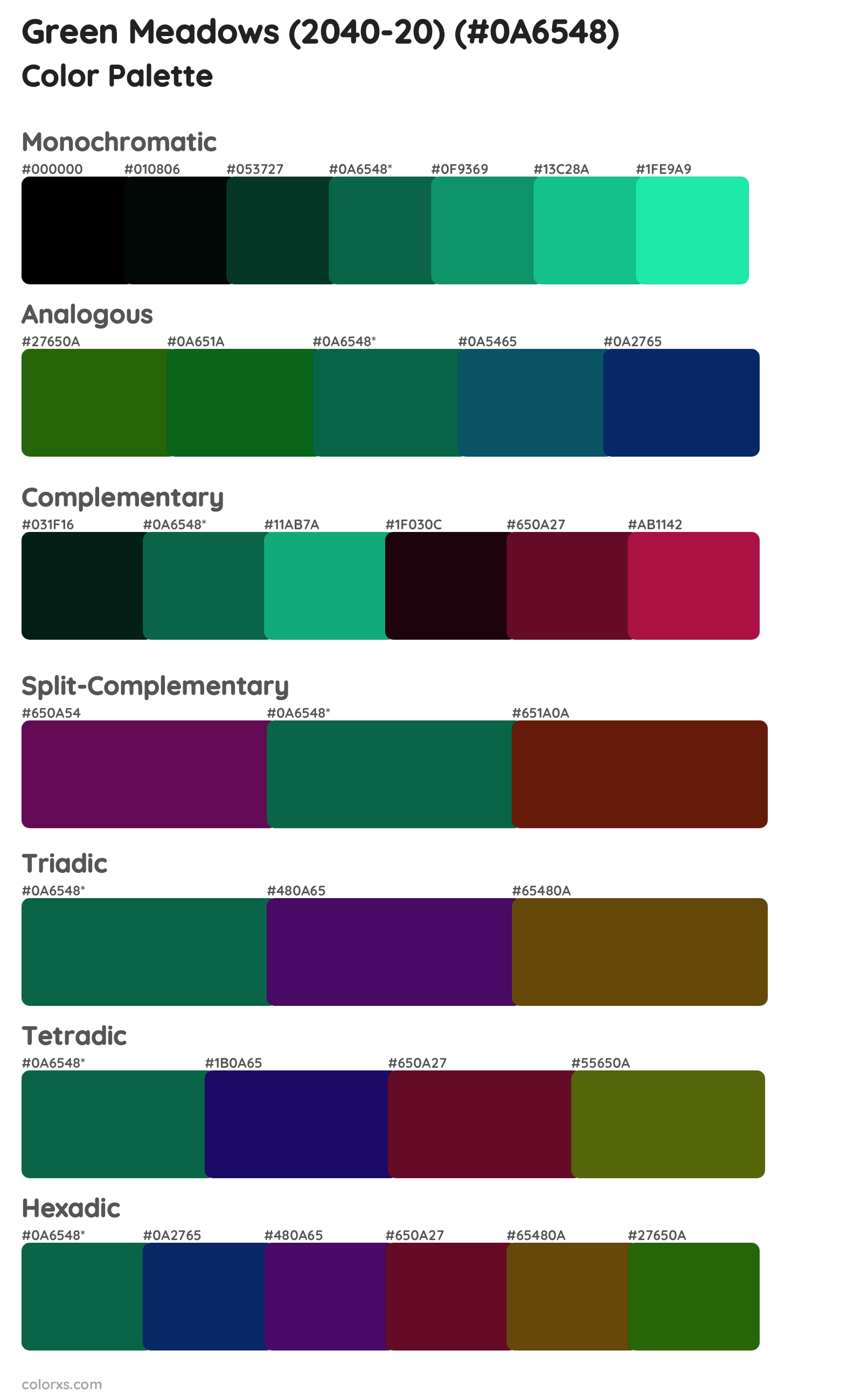 Green Meadows (2040-20) Color Scheme Palettes