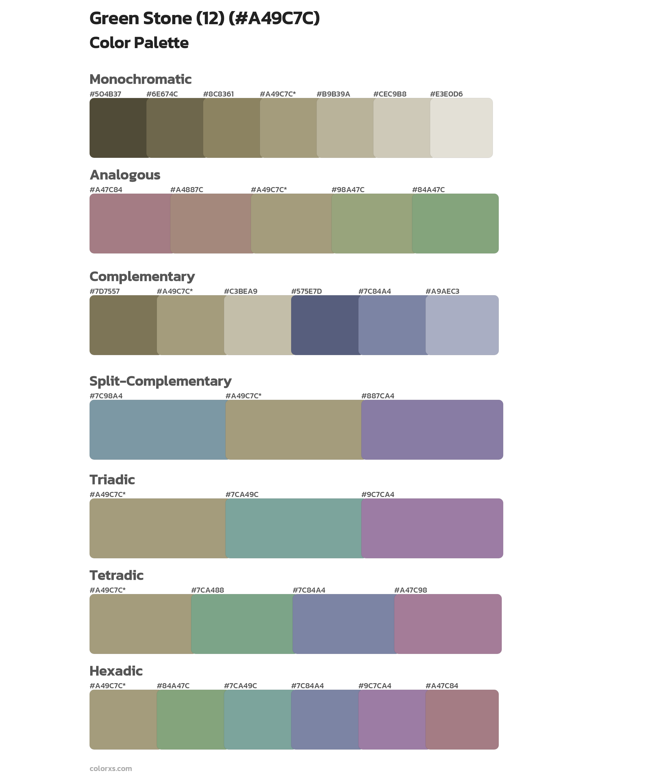 Green Stone (12) Color Scheme Palettes