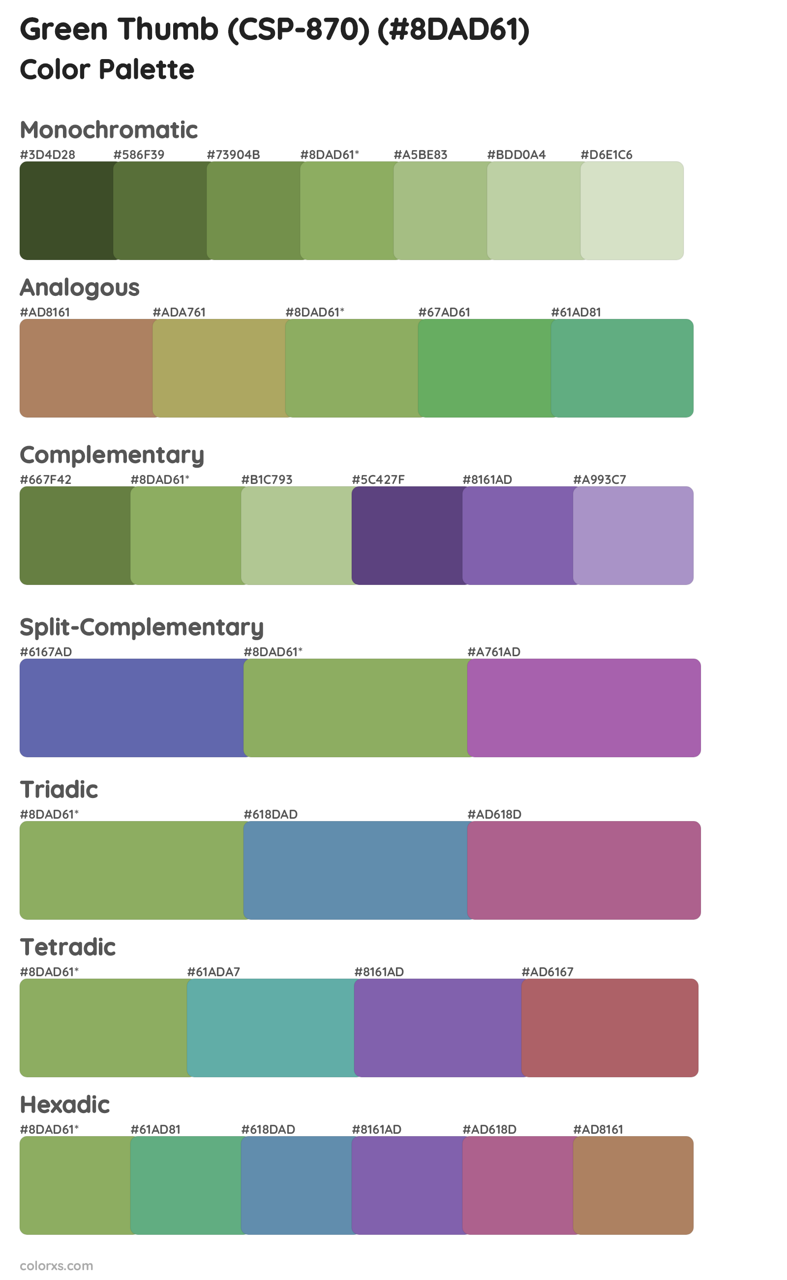 Green Thumb (CSP-870) Color Scheme Palettes