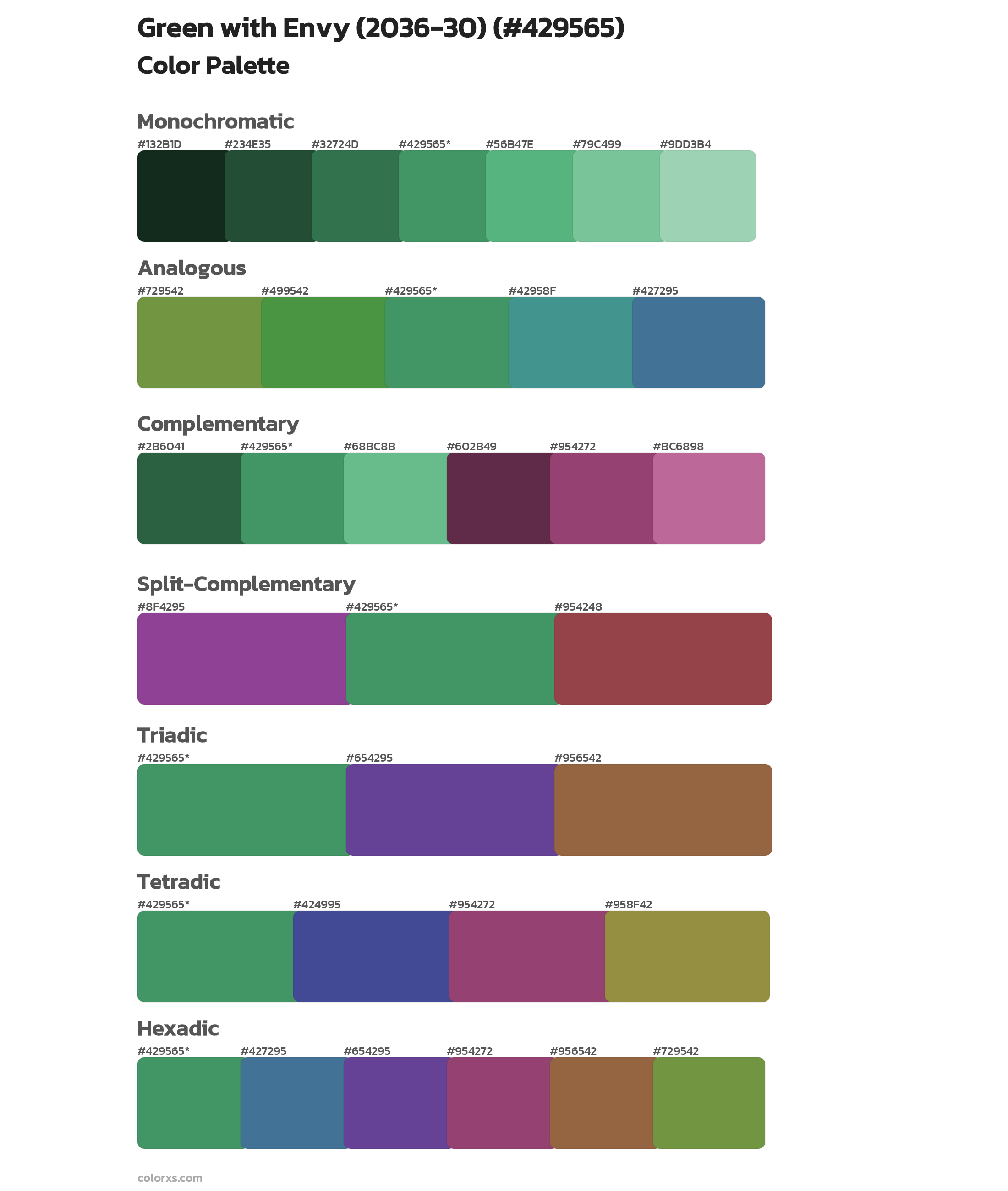 Green with Envy (2036-30) Color Scheme Palettes