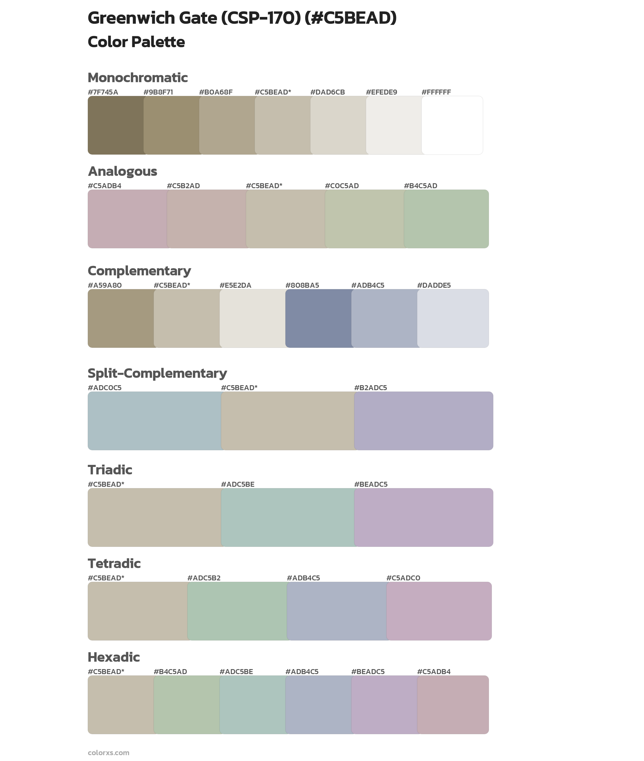 Greenwich Gate (CSP-170) Color Scheme Palettes
