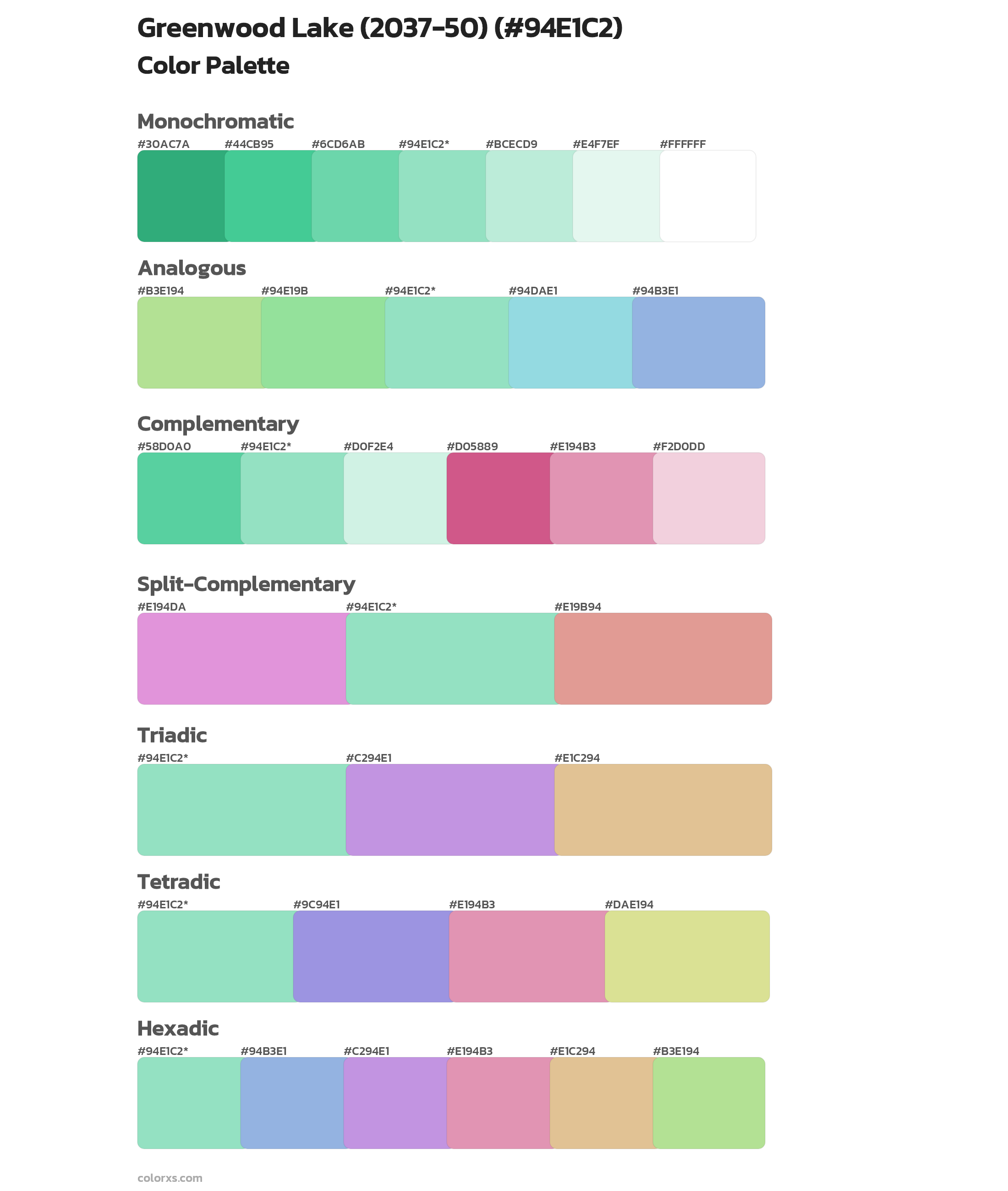 Greenwood Lake (2037-50) Color Scheme Palettes