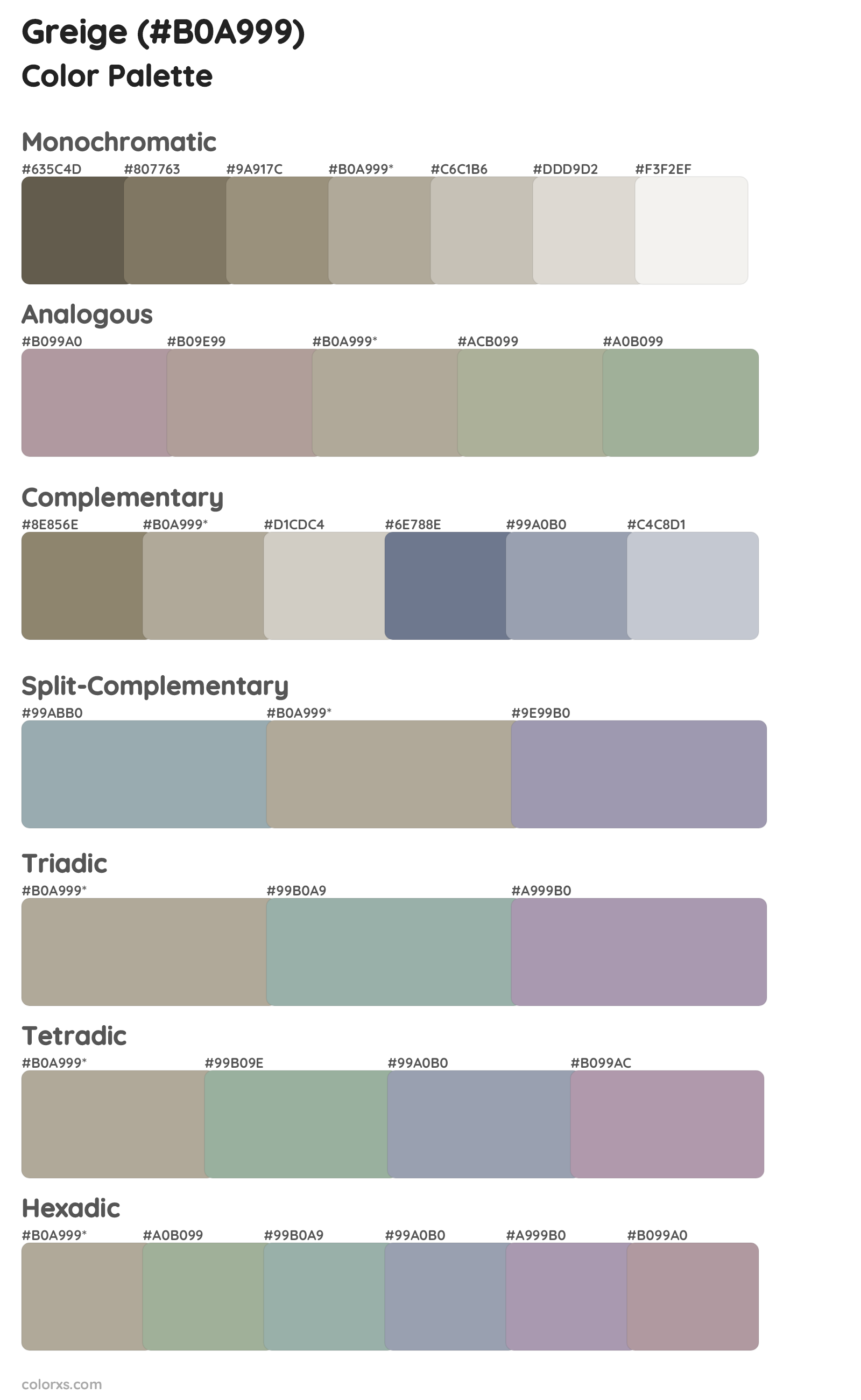 Greige Color Scheme Palettes