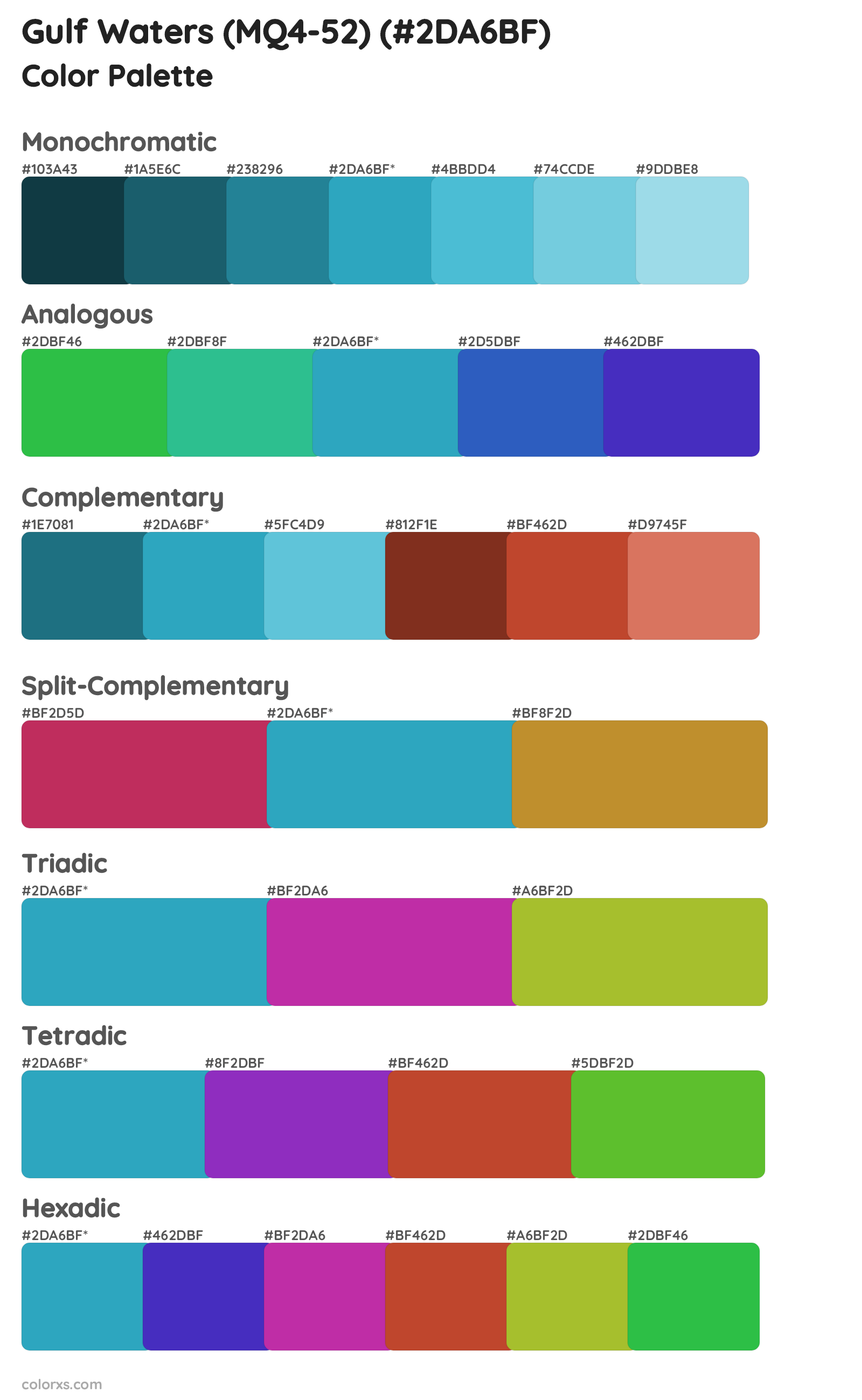 Gulf Waters (MQ4-52) Color Scheme Palettes