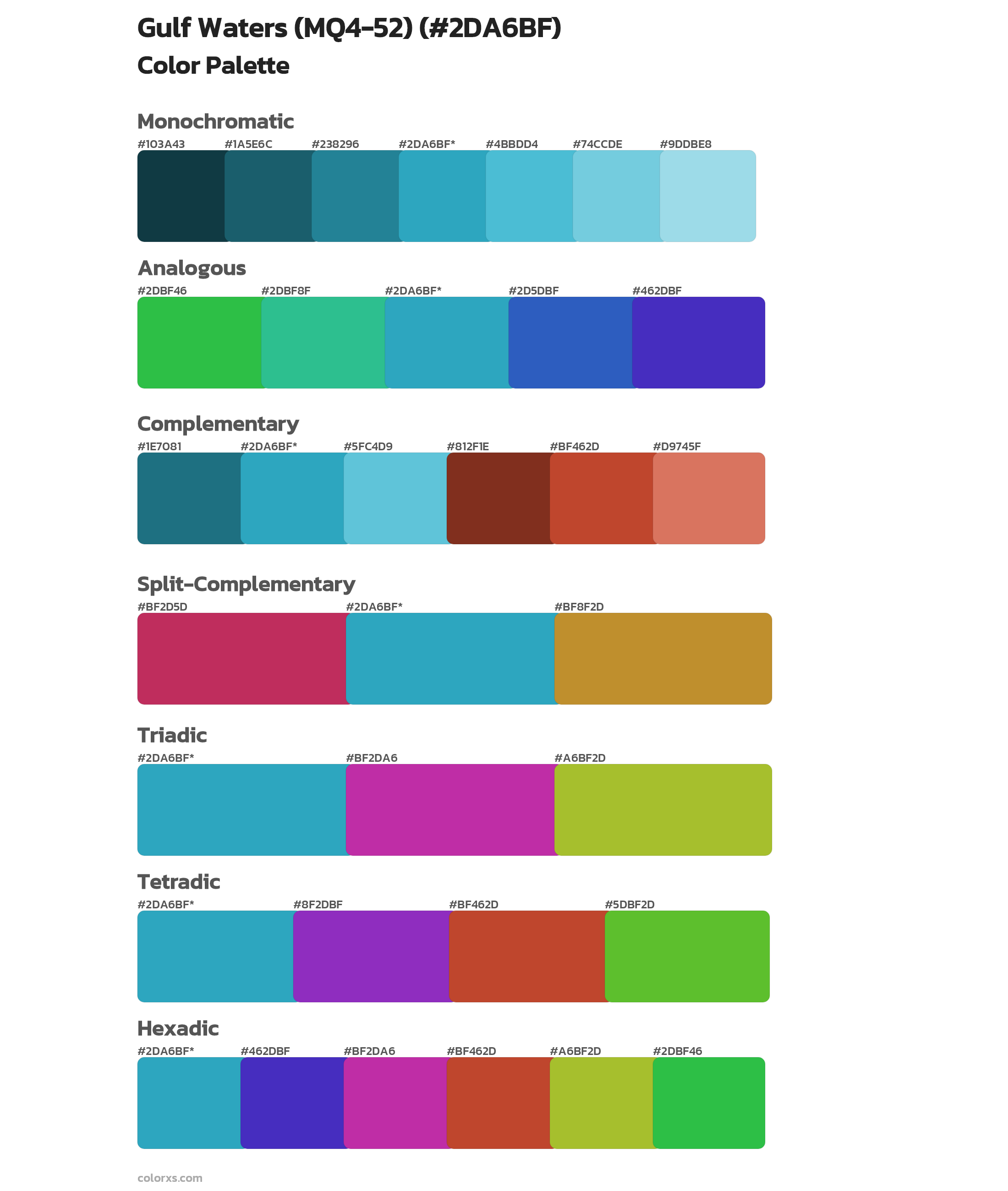 Gulf Waters (MQ4-52) Color Scheme Palettes